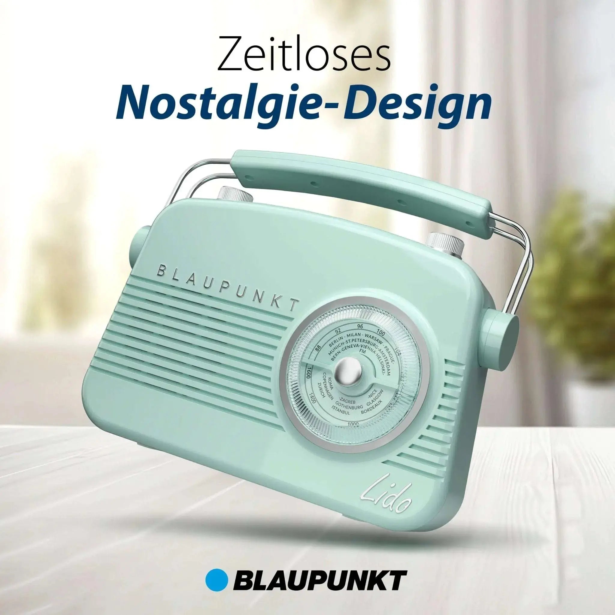 Nostalgieradio mit DAB+ im Retro-Design, Bluetooth 5.0, UKW, LC-Display, 2 Watt Klang, tragbar, Blaupunkt LIDO VDR 10
