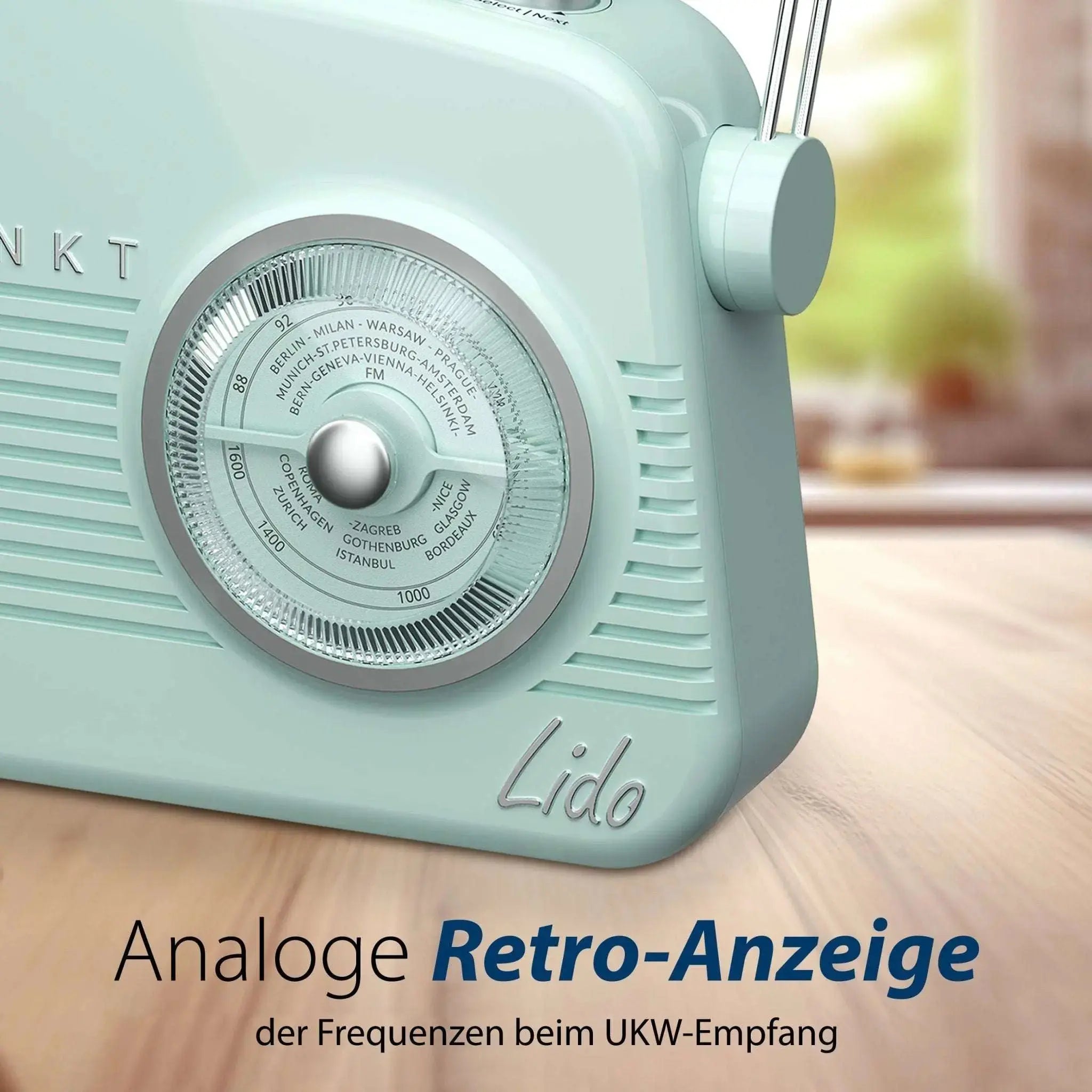 Nostalgieradio mit DAB+ LIDO VDR 10 im Retro-Design mit analoger Frequenzanzeige und Bluetooth 5.0 Musikstreaming
