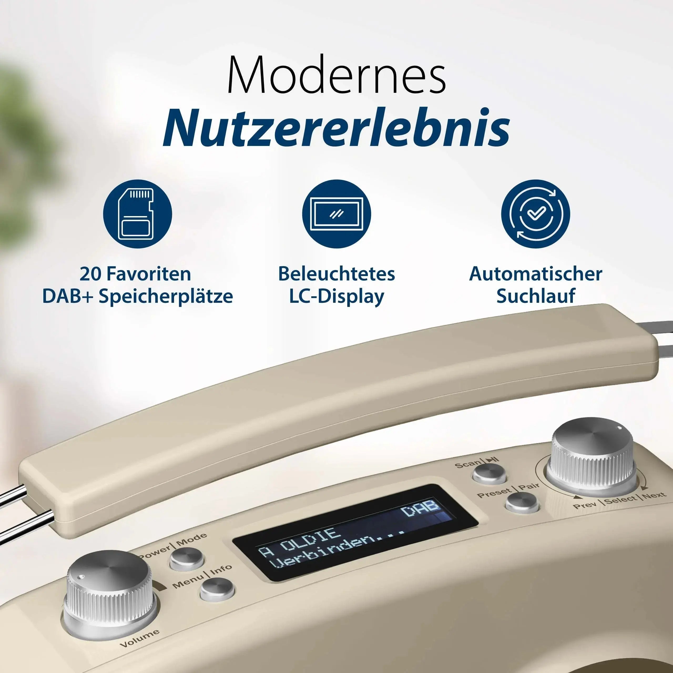 Nostalgieradio mit DAB+ | LIDO VDR 10 Beige - Blaupunkt Audio Deutschland Radio Beige