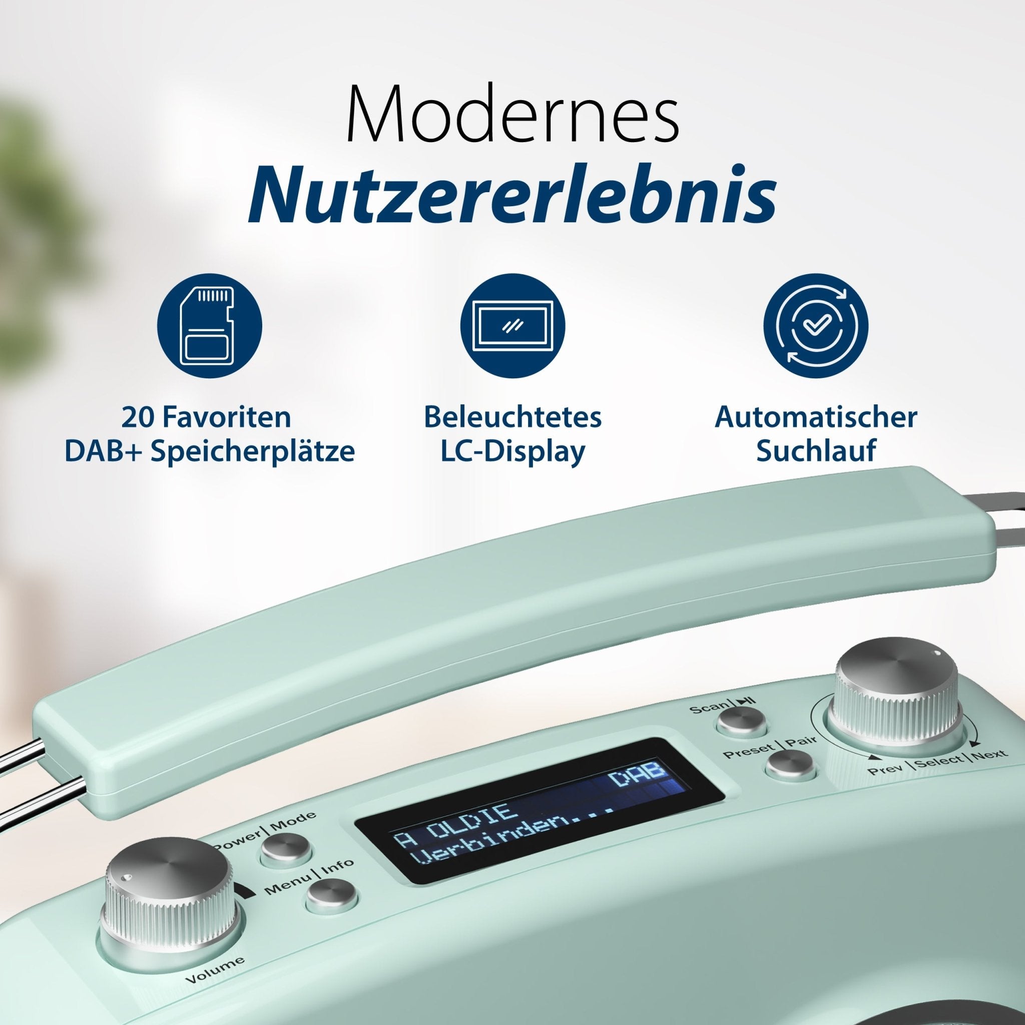 Nostalgieradio mit DAB+ | LIDO VDR 10 - Blaupunkt Audio Deutschland Radio Petrol