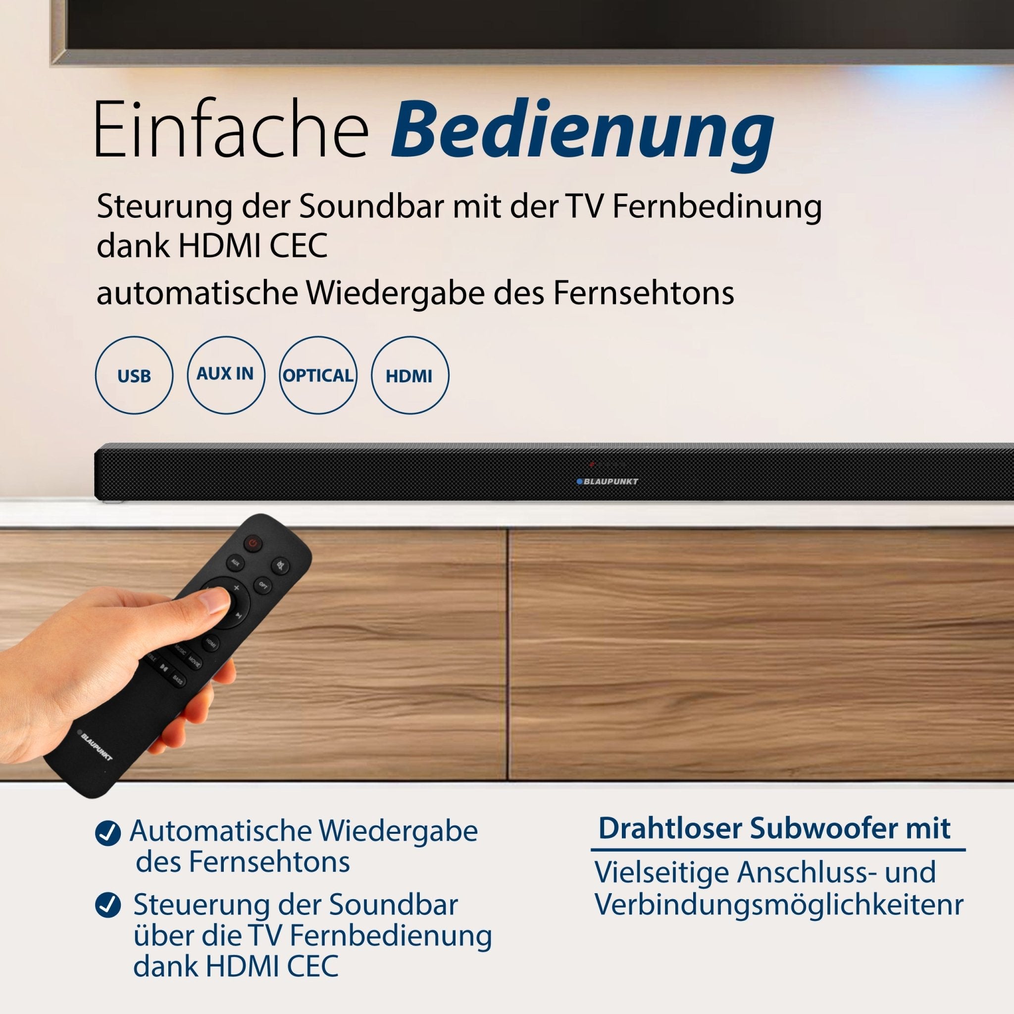 TV Soundbar mit Dolby Atmos und wireless Subwoofer | LSA 2500 - Blaupunkt Audio Deutschland Soundbar