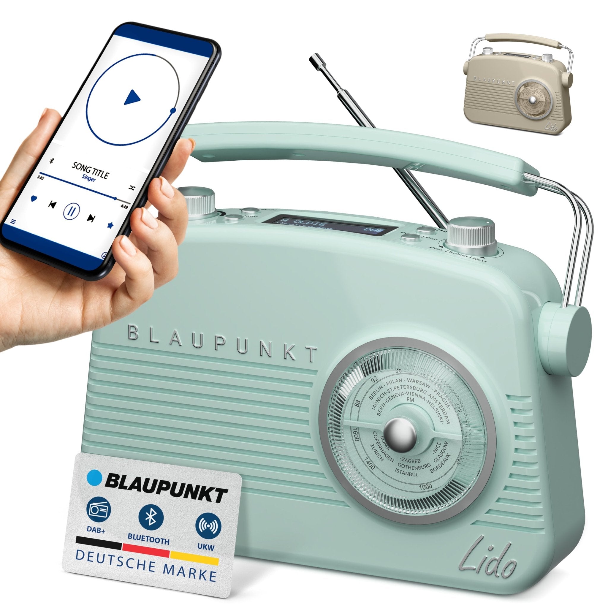 Nostalgieradio mit DAB+ | LIDO VDR 10 - Blaupunkt Audio Deutschland Radio Petrol
