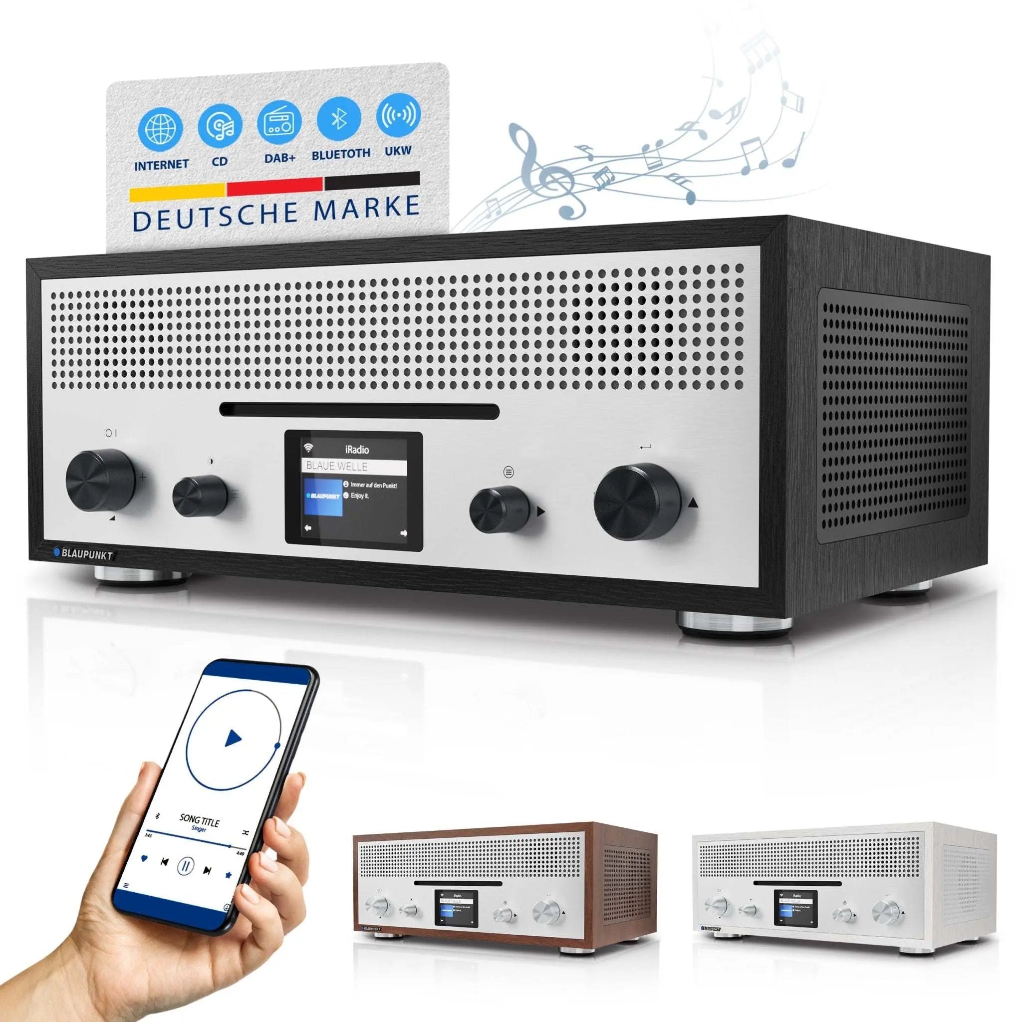 Nostalgie Internetradio mit CD | MILANO Schwarz - Blaupunkt Audio Deutschland Radio Schwarz