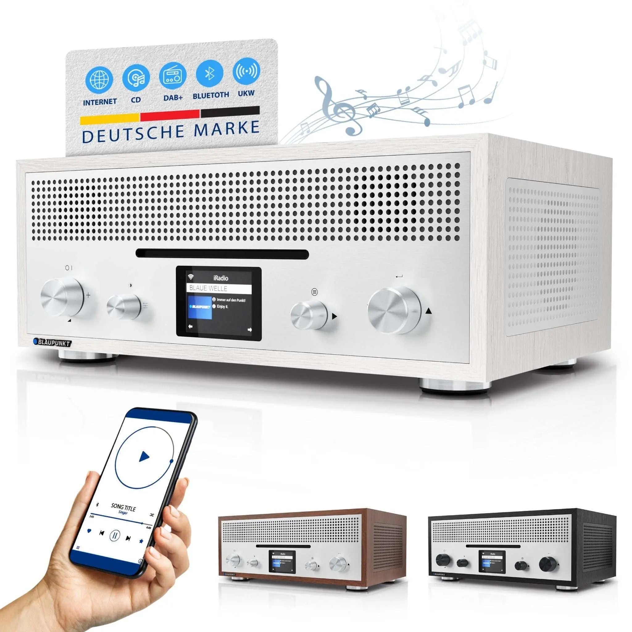 Nostalgie Internetradio mit CD | MILANO Weiß - Blaupunkt Audio Deutschland Radio Weiß