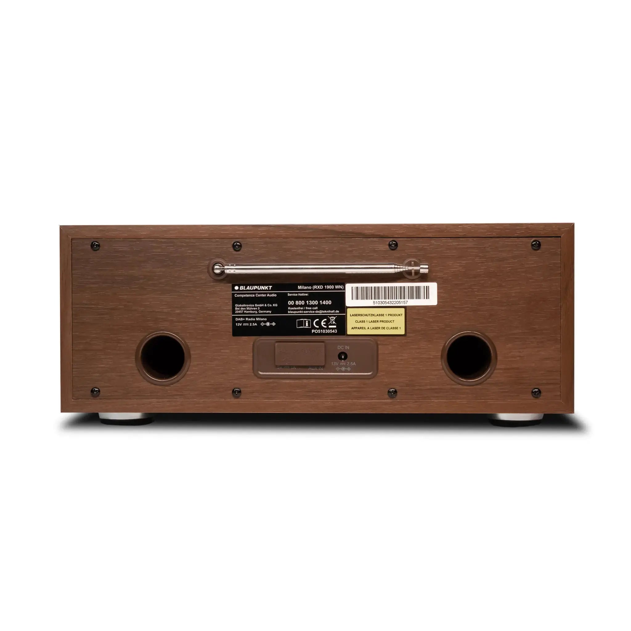 Blaupunkt Milano Internetradio mit CD und Walnuss Holzgehäuse Rückansicht