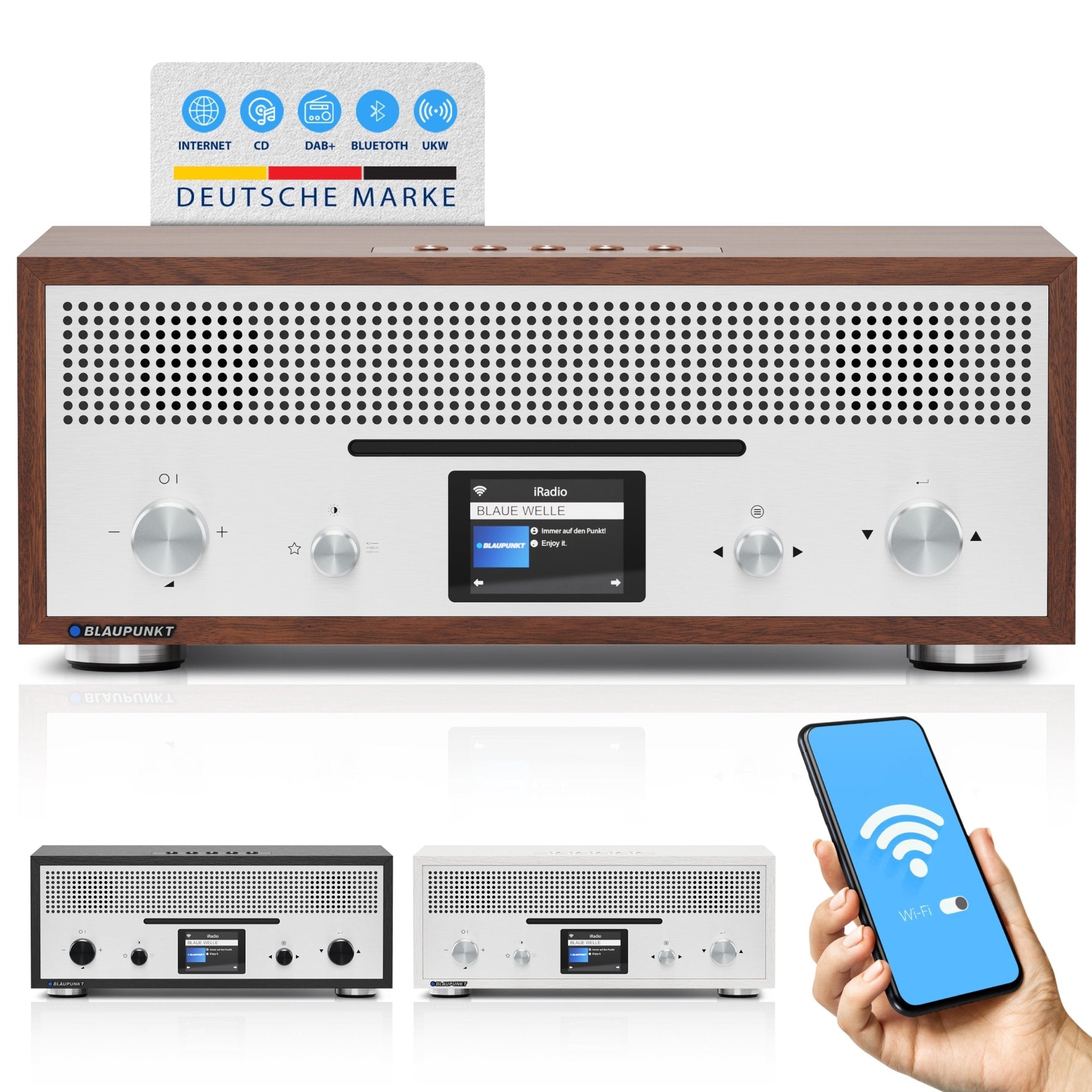 Nostalgie Internetradio mit CD | MILANO Walnuss - Blaupunkt Audio Deutschland Radio Walnuss
