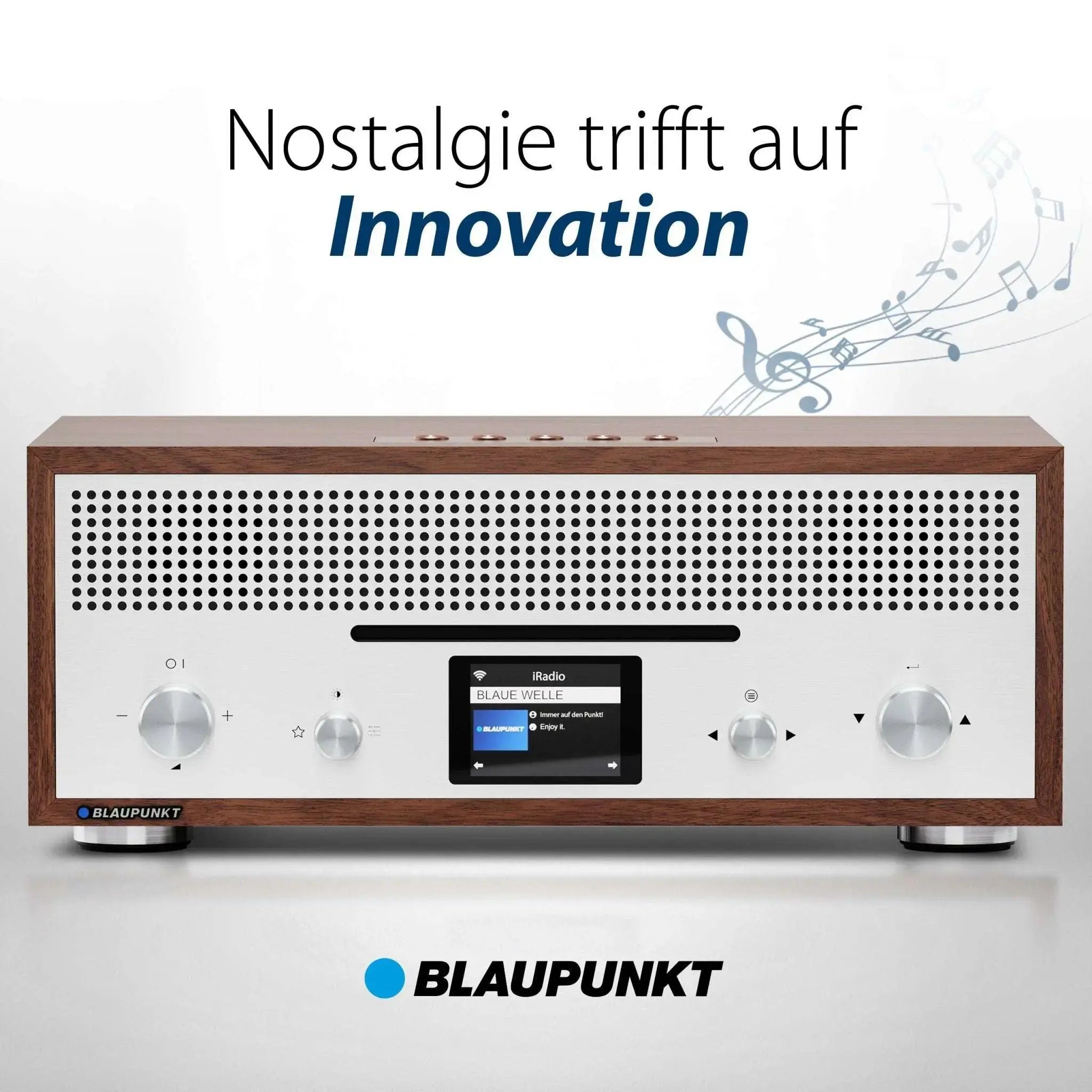 Blaupunkt MILANO Internetradio mit CD in Walnuss-Holzgehäuse und Retro-Design