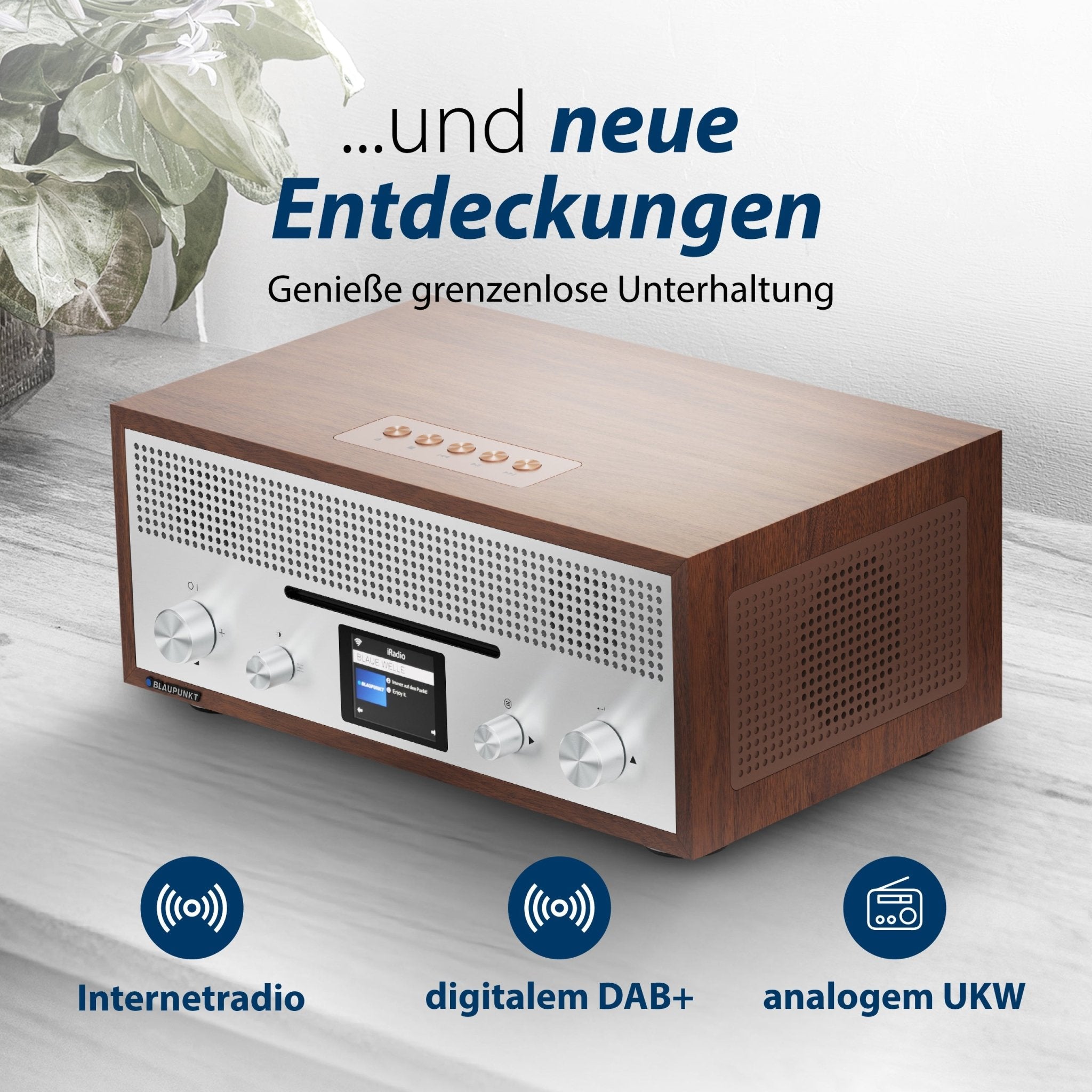 Nostalgie Internetradio mit CD | MILANO Walnuss - Blaupunkt Audio Deutschland Radio Walnuss