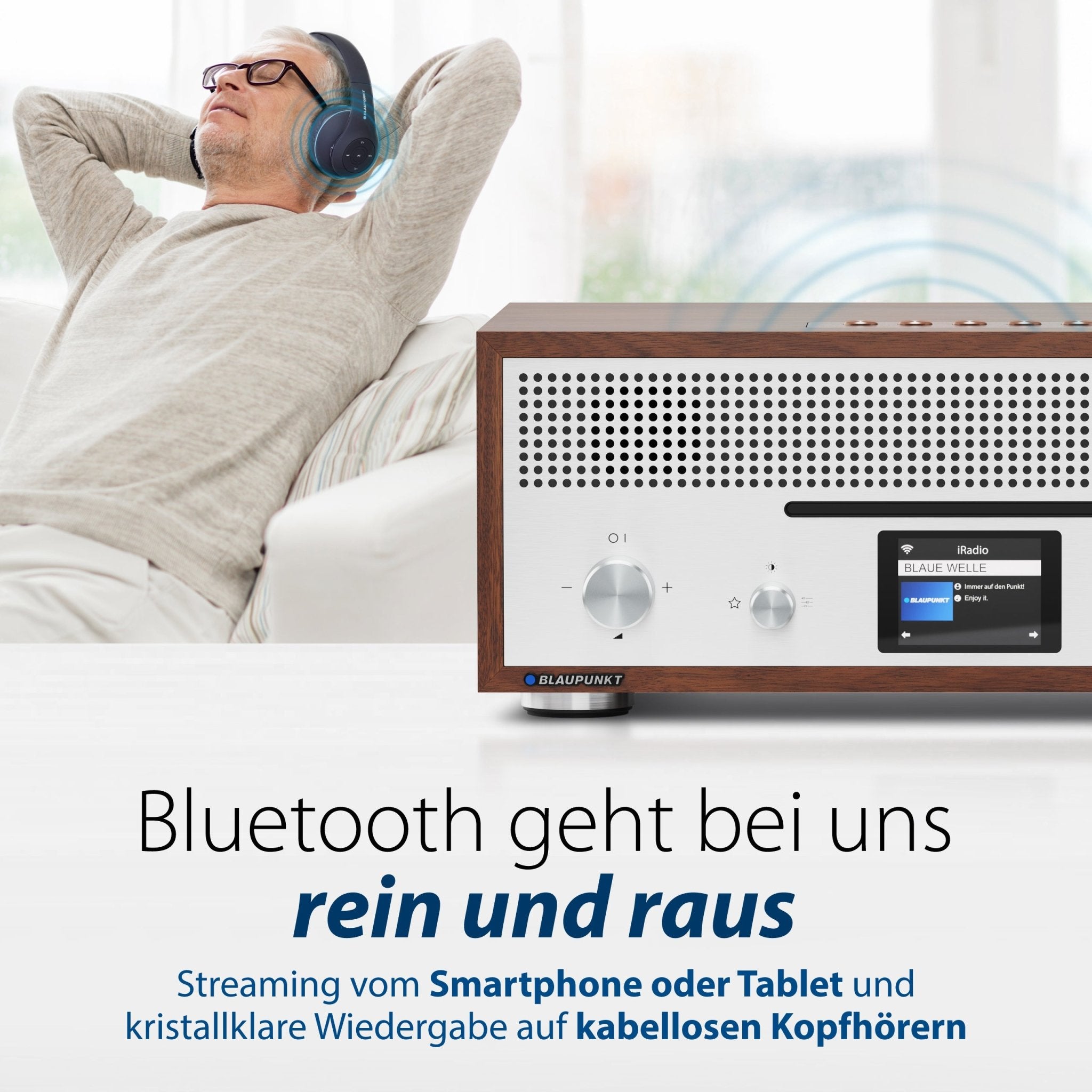 Nostalgie Internetradio mit CD | MILANO Walnuss - Blaupunkt Audio Deutschland Radio Walnuss