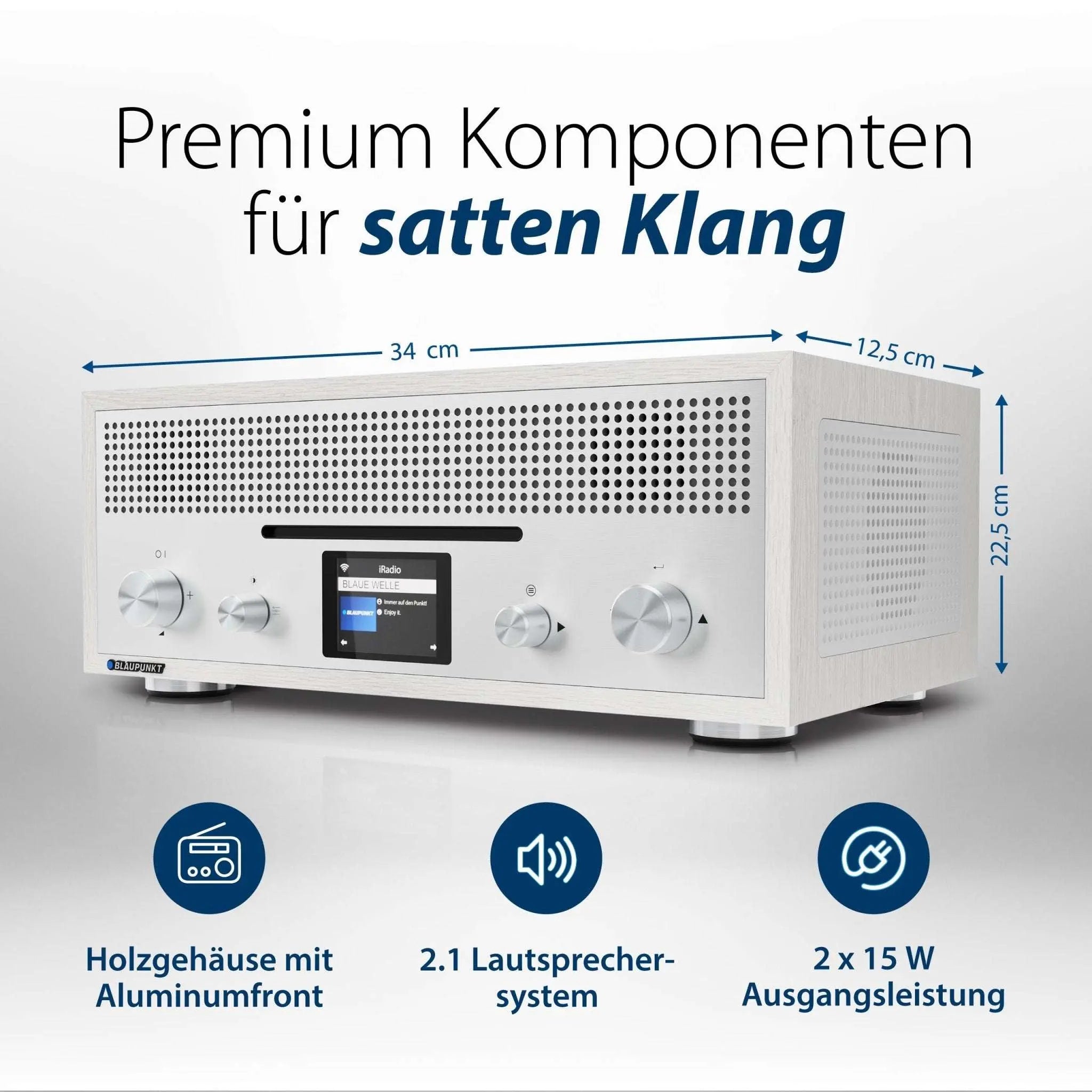 Nostalgie Internetradio mit CD | MILANO Weiß - Blaupunkt Audio Deutschland Radio Weiß