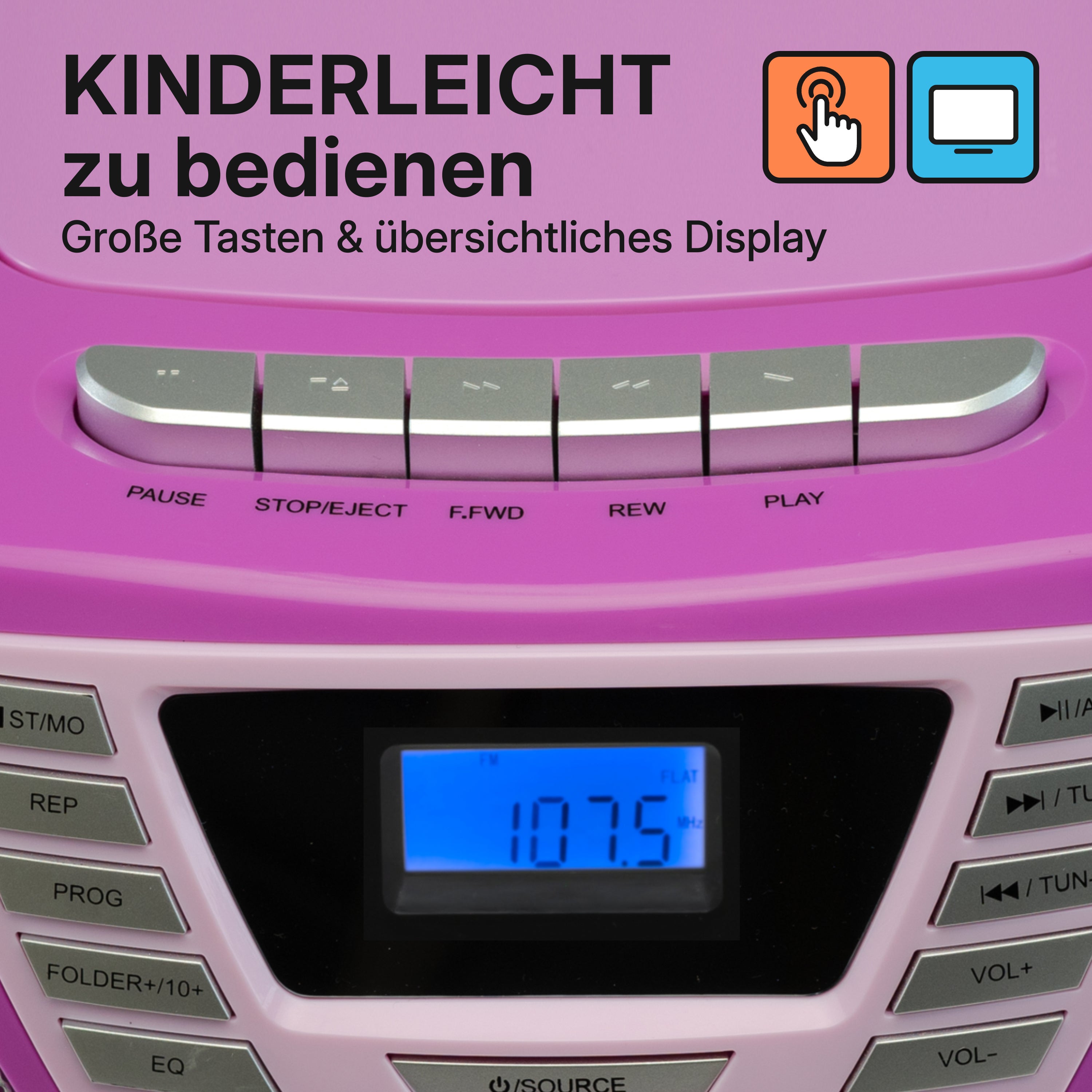 BOOMBOX MIT CD PLAYER FÜR KINDER | B 120 Violett |