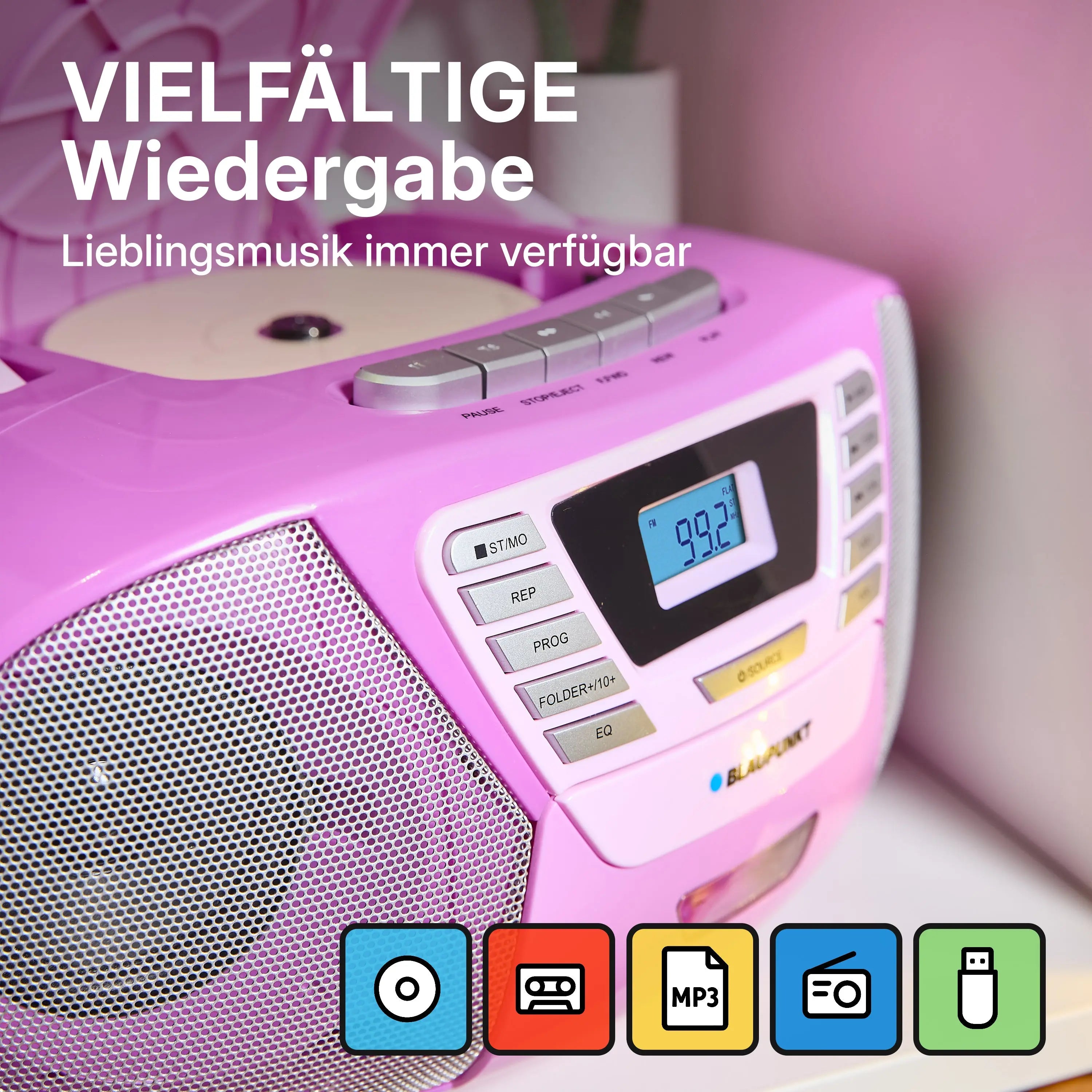 BOOMBOX MIT CD PLAYER FÜR KINDER | B 120 Violett | Blaupunkt