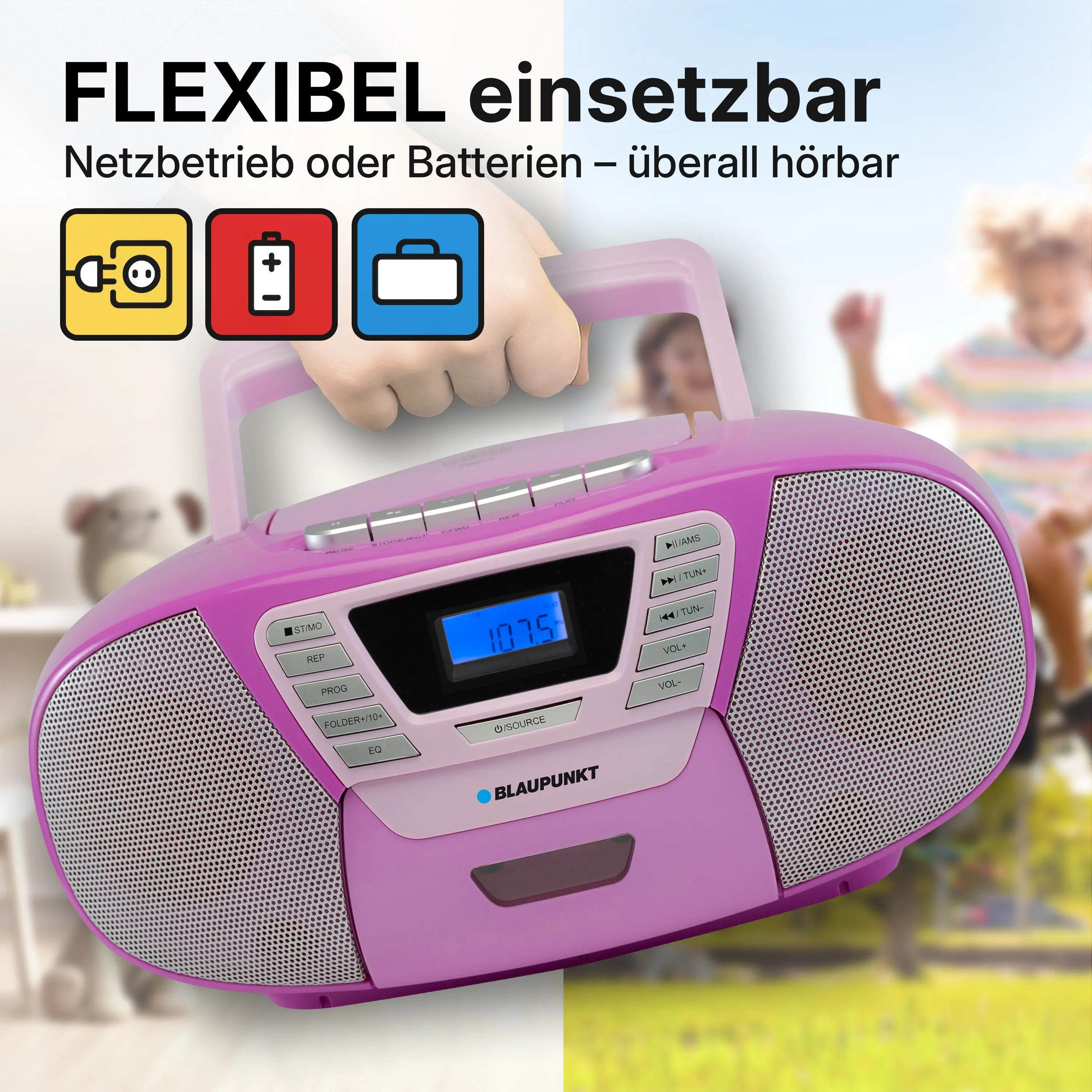BOOMBOX MIT CD PLAYER FÜR KINDER | B 120 Violett | Blaupunkt