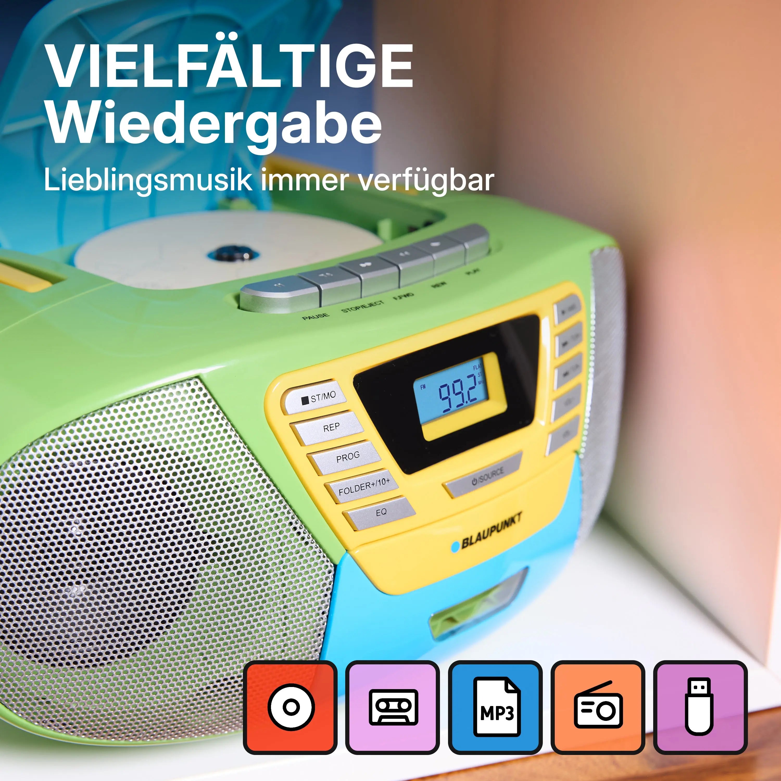 BOOMBOX MIT CD PLAYER FÜR KINDER | B 120 Multi Color Blaupunkt