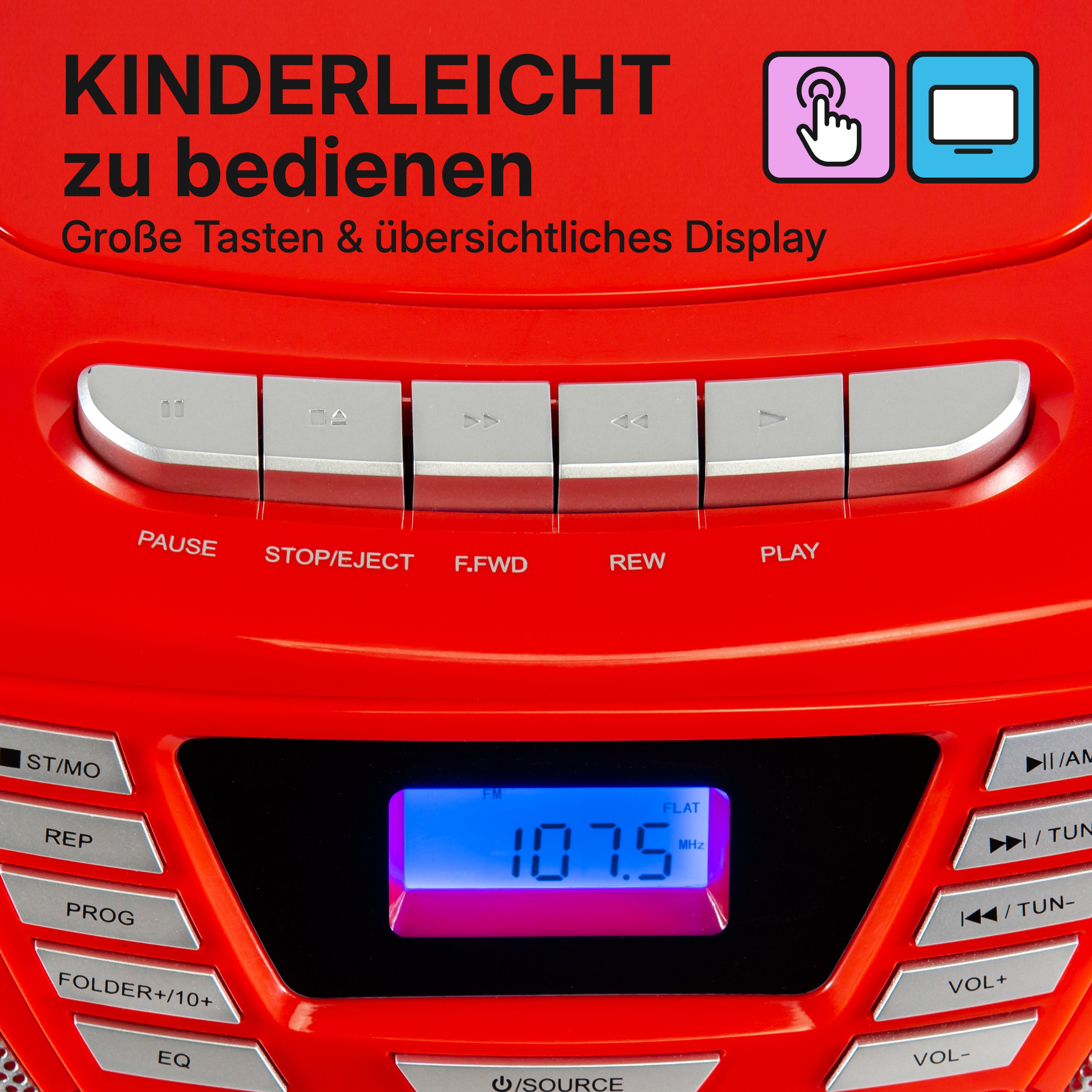 Boombox with CD player for children | B 120 Red |