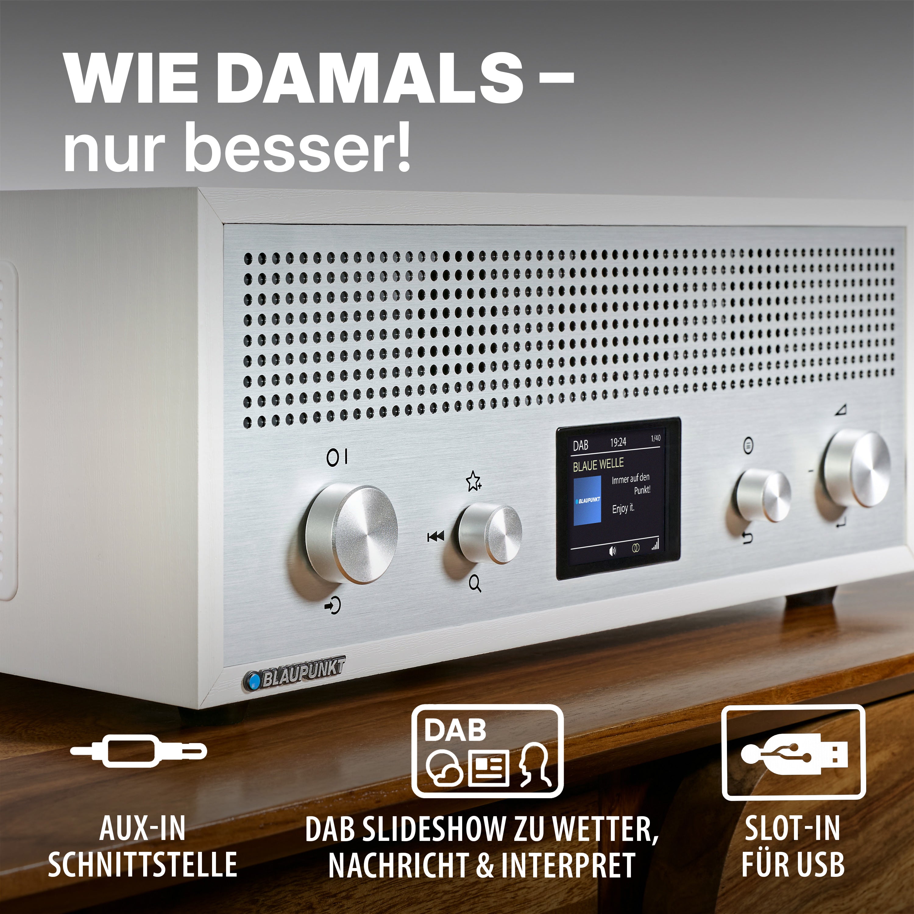 Nostalgieradio mit DAB+ und Bluetooth | VERONA Weiß