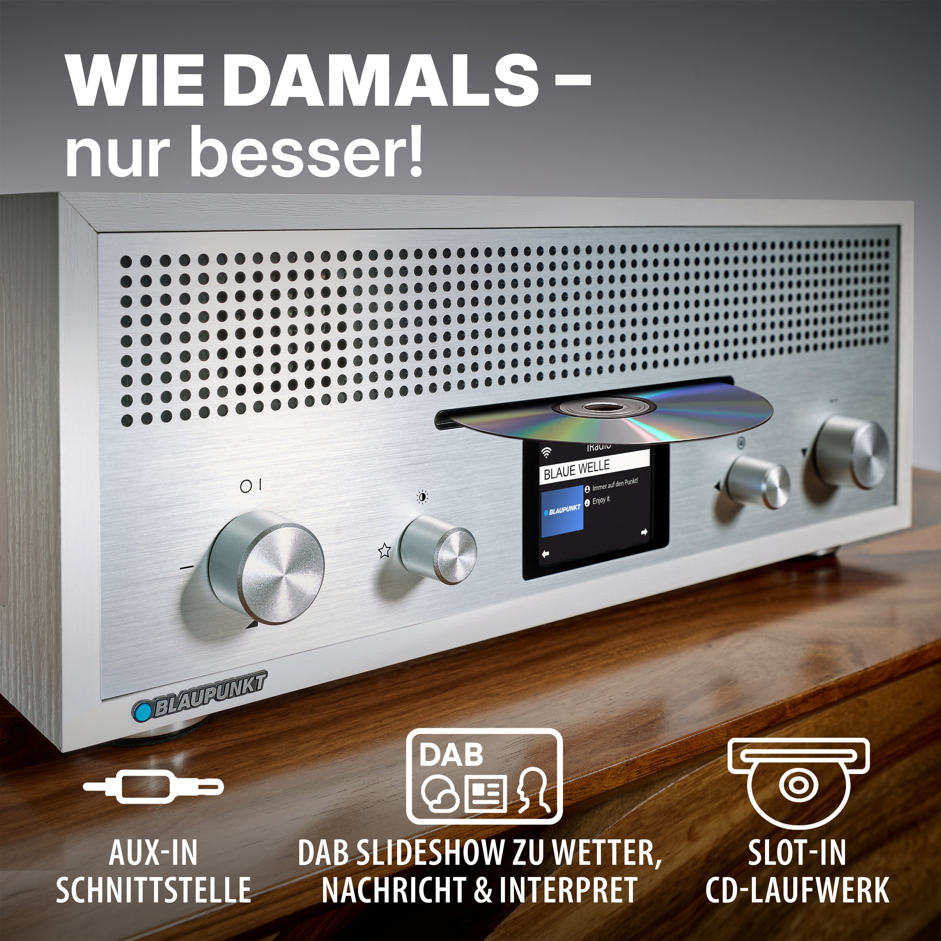 Nostalgie Internetradio mit CD | MILANO Weiß