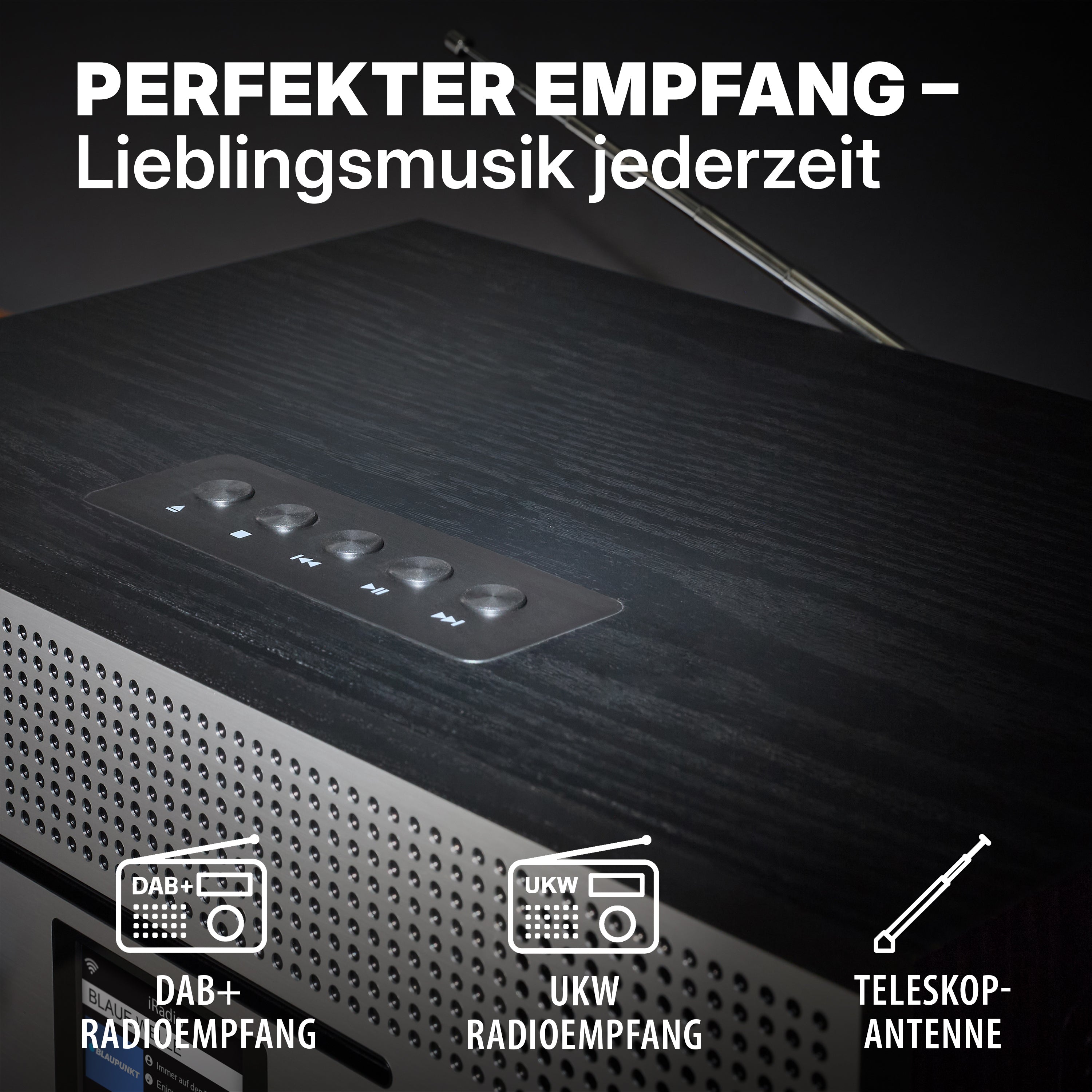Nostalgie Internetradio mit CD | MILANO Schwarz