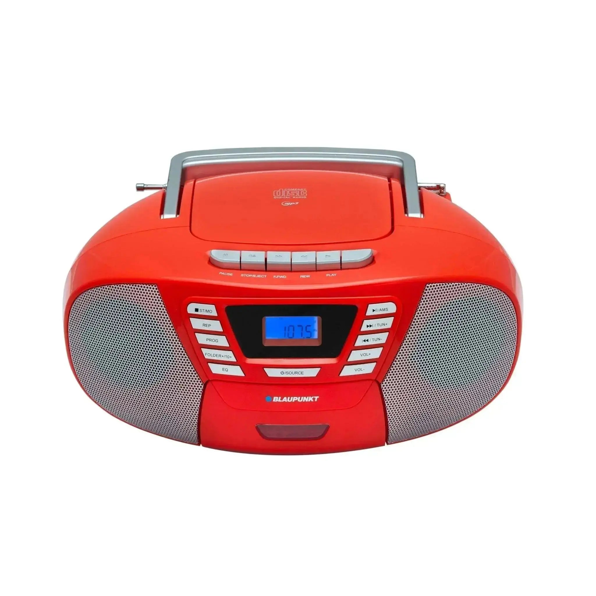 rote Boombox mit CD Player für Kinder Blaupunkt B 120 mit Bluetooth, Kassettendeck und Radio
