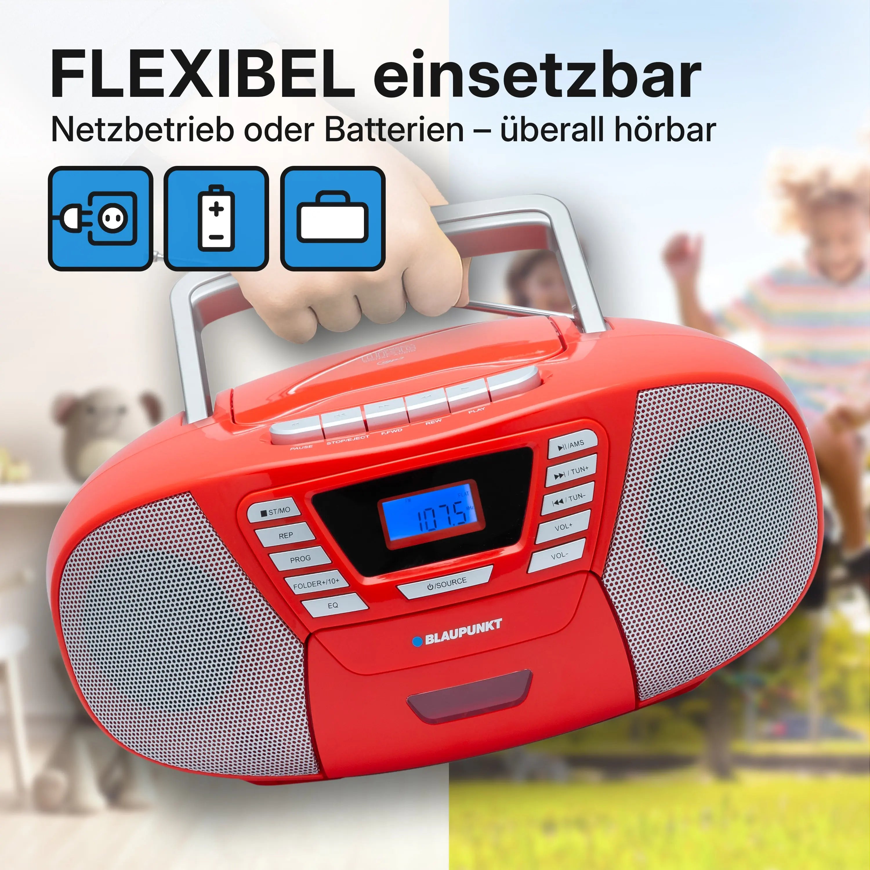 BOOMBOX MIT CD PLAYER FÜR KINDER | B 120 Red | Blaupunkt