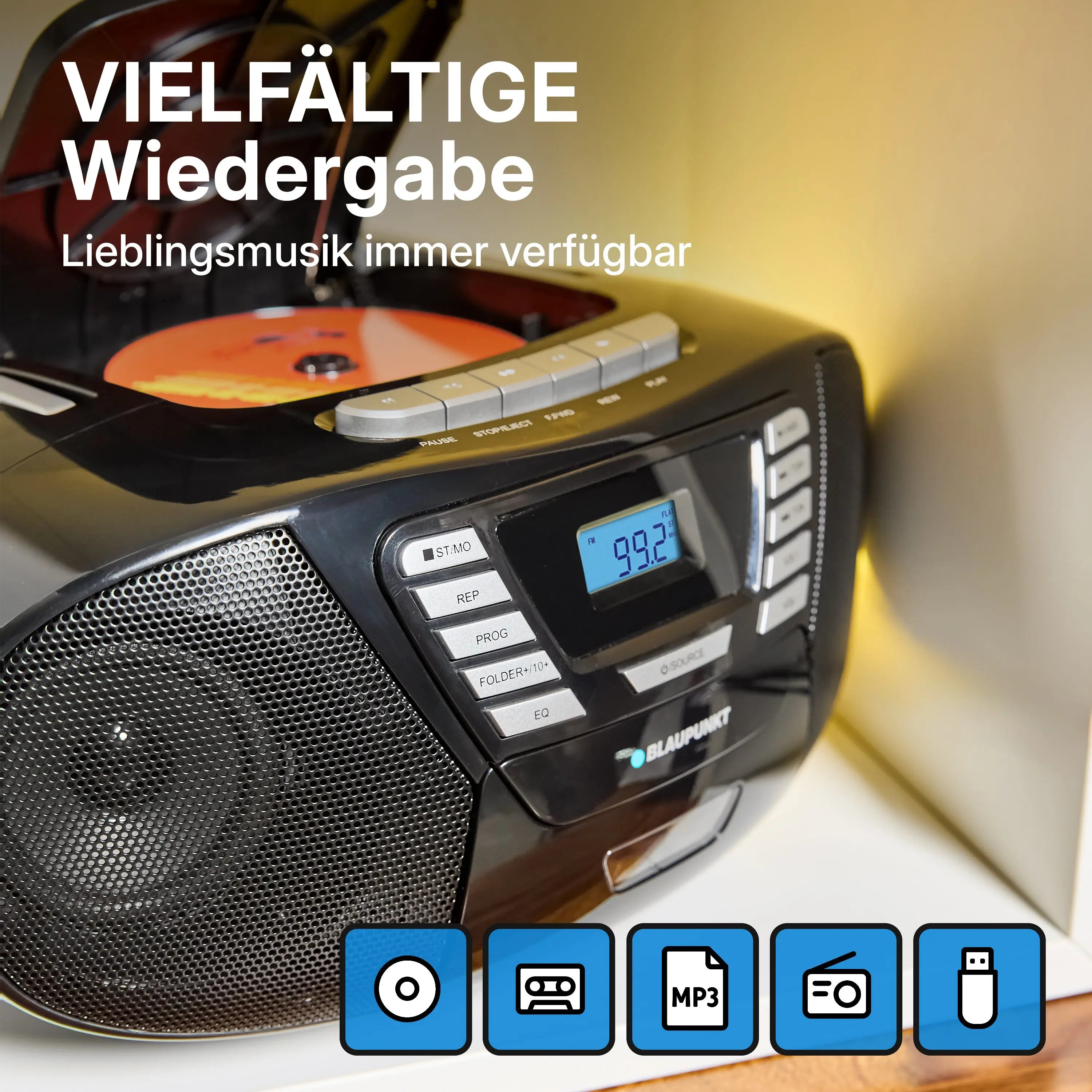 BOOMBOX MIT CD PLAYER FÜR KINDER | B 120 Black | Blaupunkt