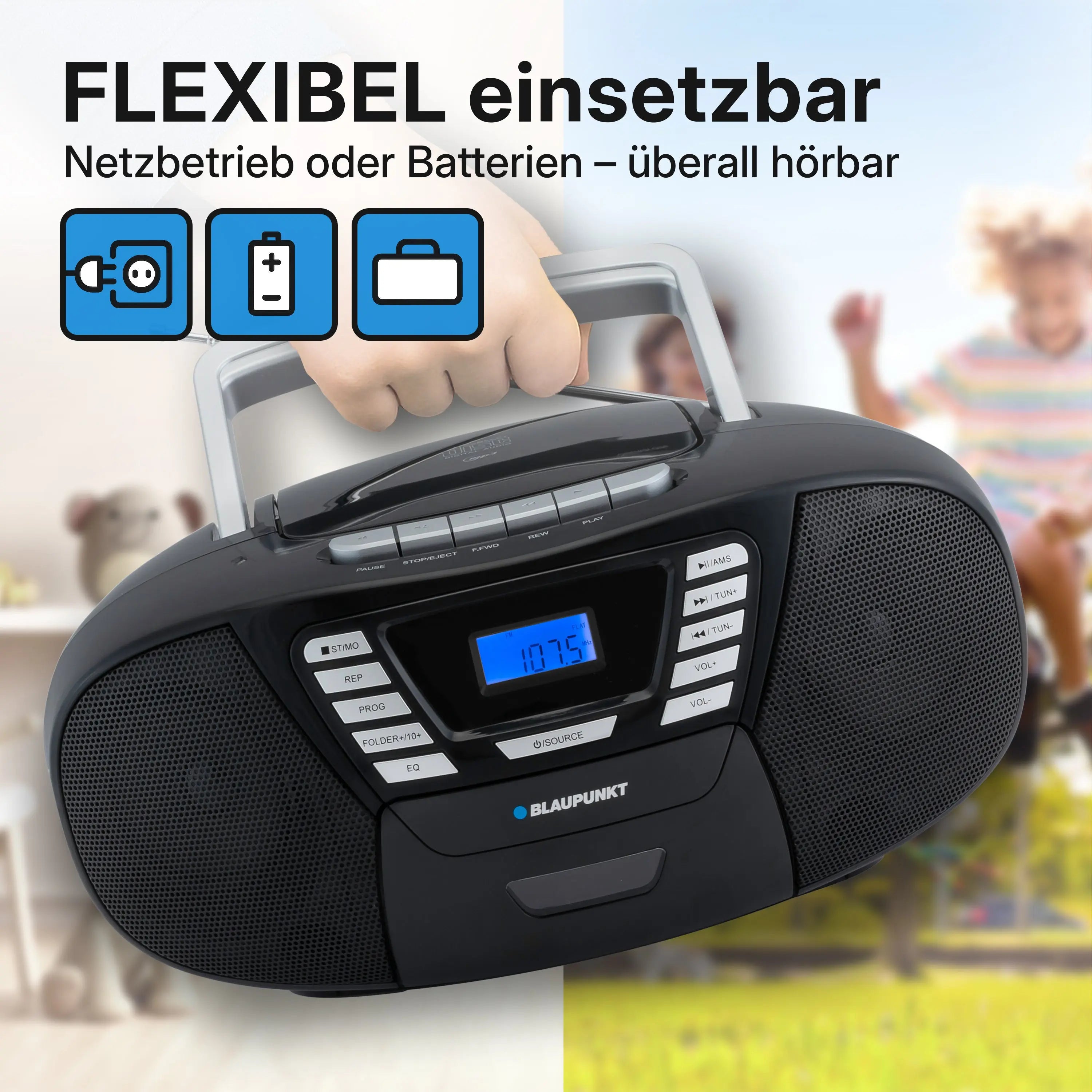 BOOMBOX MIT CD PLAYER FÜR KINDER | B 120 Black | Blaupunkt