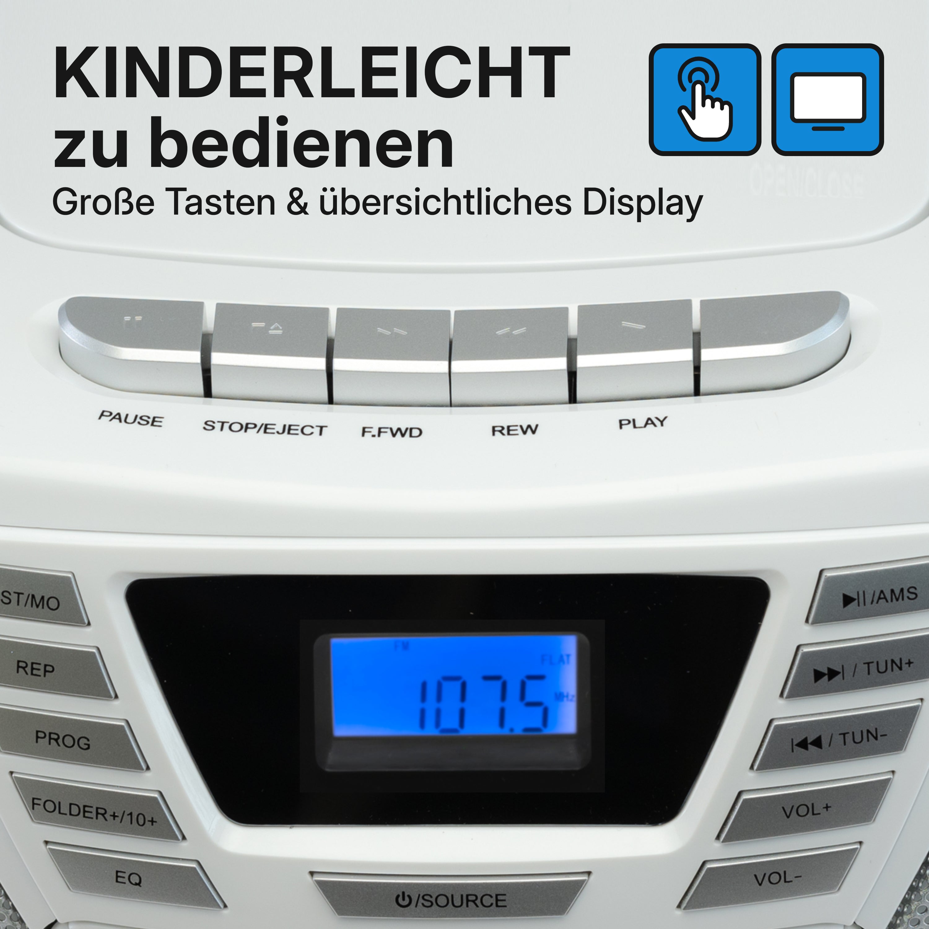 Boombox with CD player for children | B 120 White |