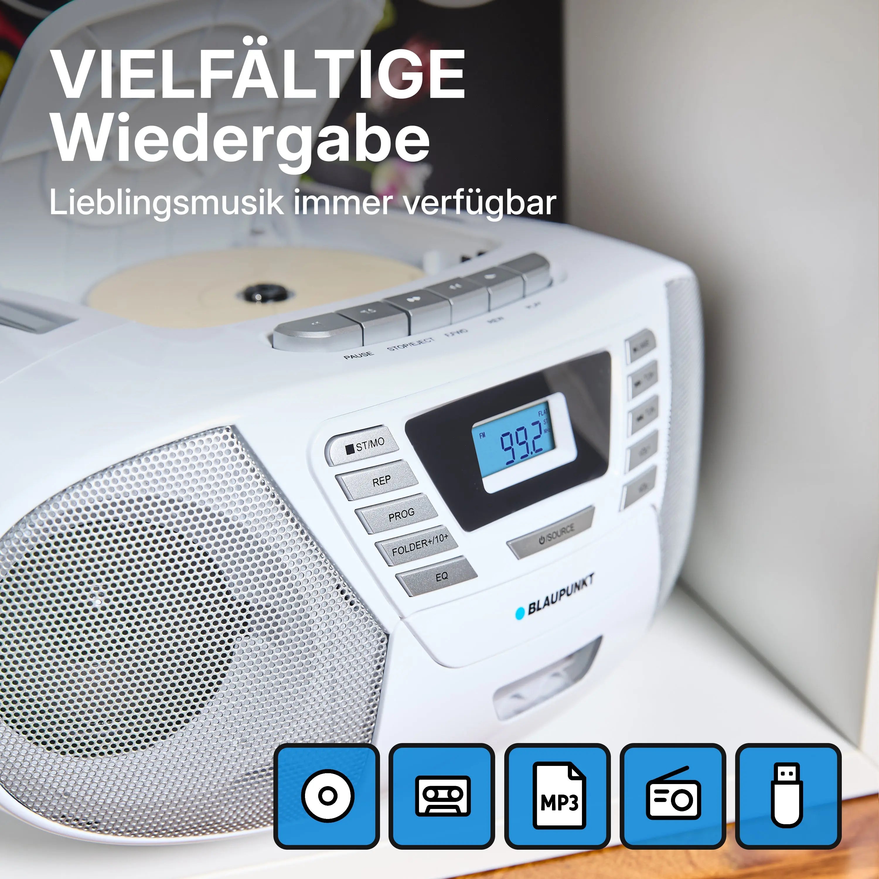 BOOMBOX MIT CD PLAYER FÜR KINDER | B 120 White | Blaupunkt