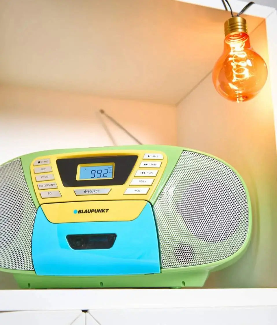 Blaupunkt B 120 bunte Boombox mit CD Player für Kinder und Bluetooth-Streaming