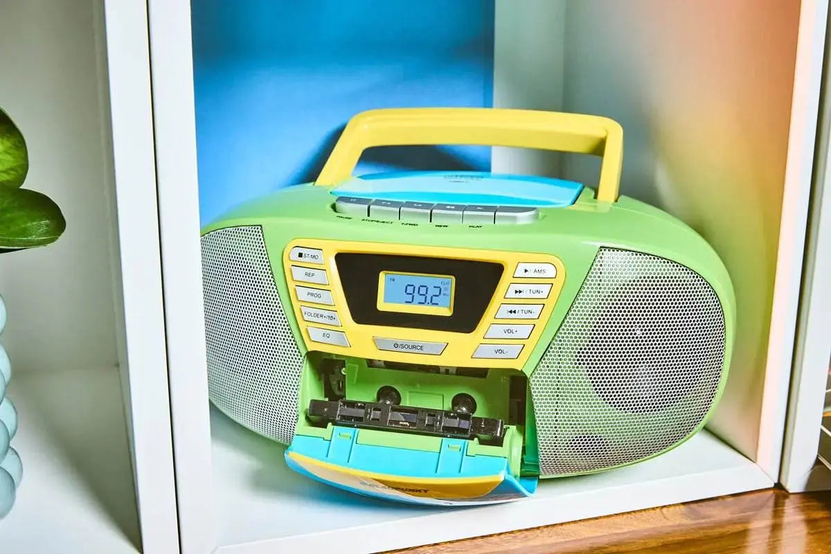 Blaupunkt B 120 bunte kinder boombox mit cd player, bluetooth, kassettendeck und radio