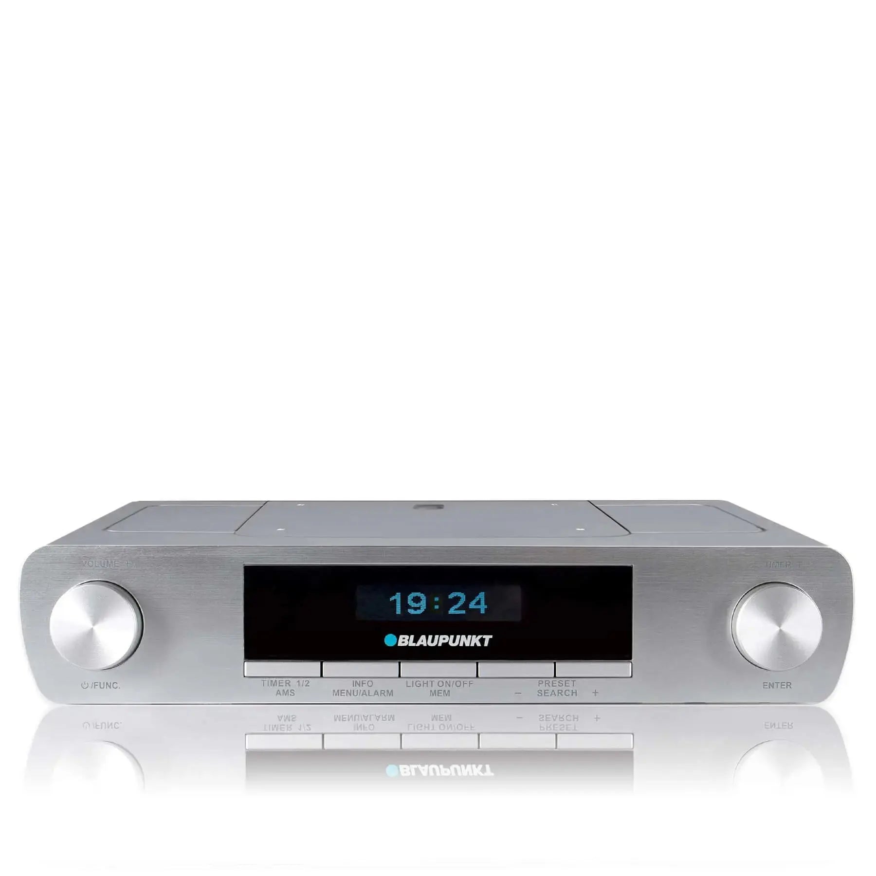 Silbernes DAB+ Küchenradio Blaupunkt KRD 30 mit Bluetooth, LCD-Display und LED-Arbeitsflächenbeleuchtung