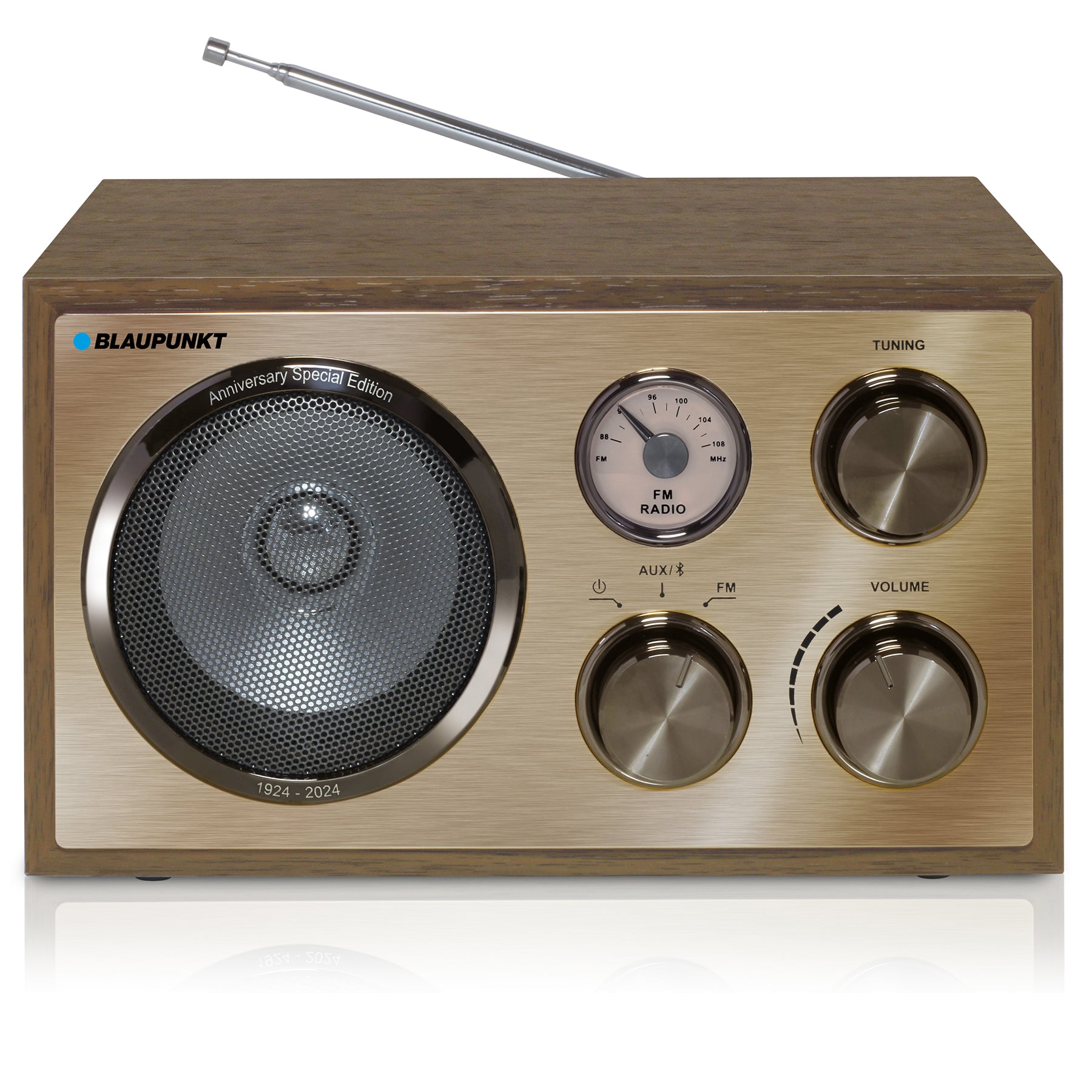 Nostalgieradio mit Bluetooth | RXN 180 Messing | Palermo - Blaupunkt Audio Deutschland Radio Walnuss / Messing