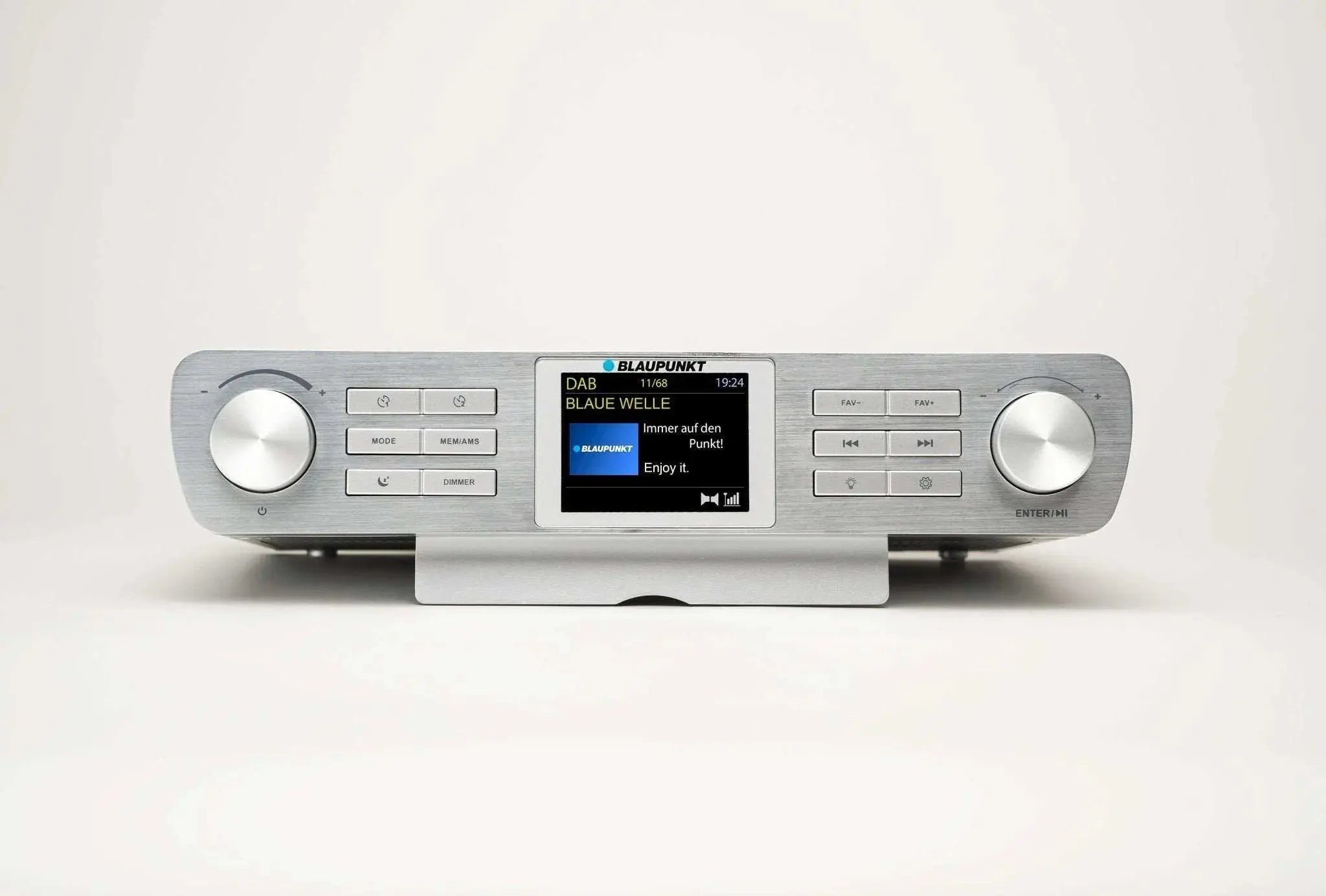 Silbernes Küchenradio mit DAB+ und Bluetooth, Farbdisplay, Timer und LED-Licht, Blaupunkt KRD 100