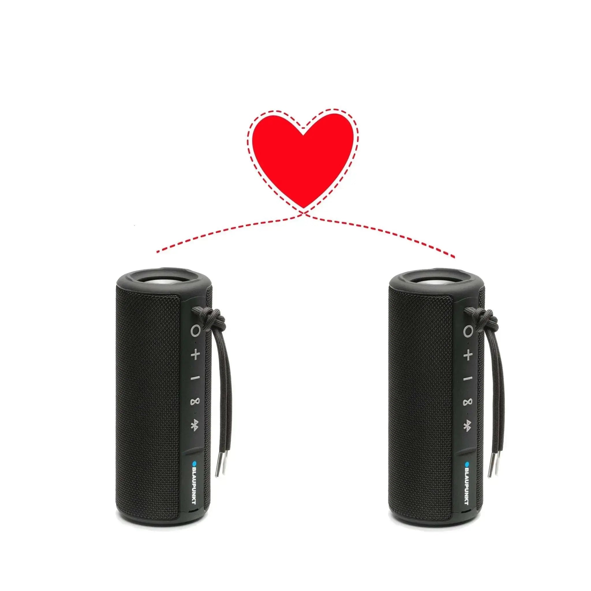 Bluetooth Lautsprecher BT 214 schwarz mit TWS Funktion, IPX6 wassergeschützt, kompakt und robust, ideal für Outdoor, kabellose Verbindung zweier Lautsprecher, 12 Stunden Akku, 2x5W RMS, integrierte Bass-Radiatoren.