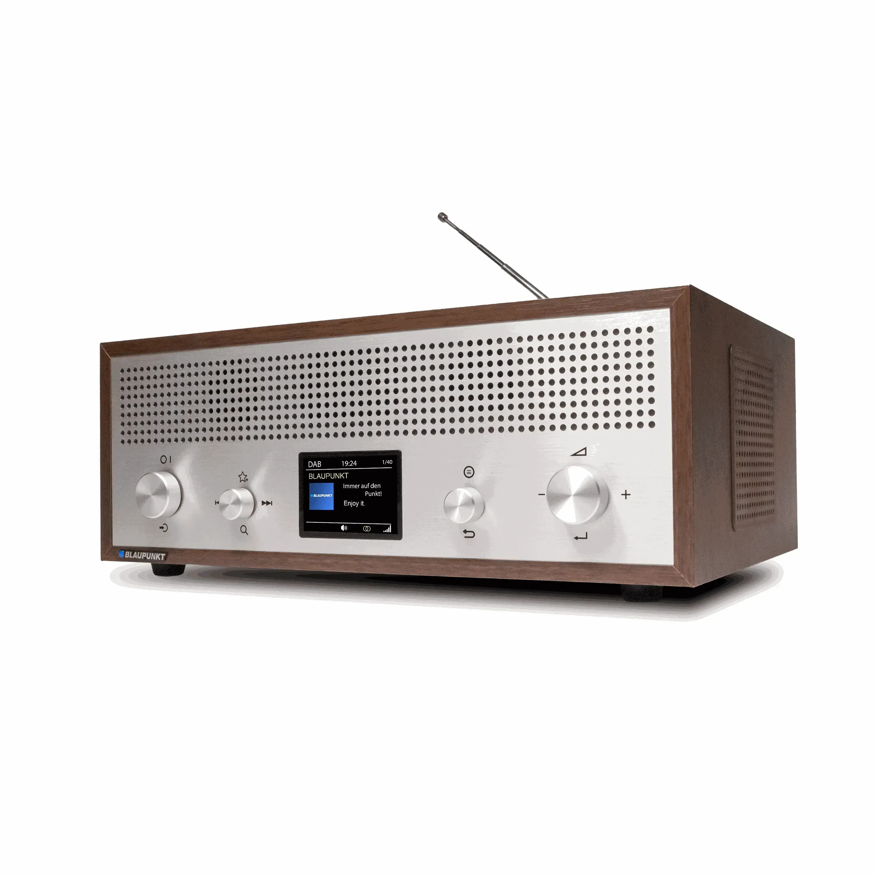 Retro Nostalgieradio mit DAB+, Bluetooth, Holzgehäuse und Aluminiumfront in Walnussoptik