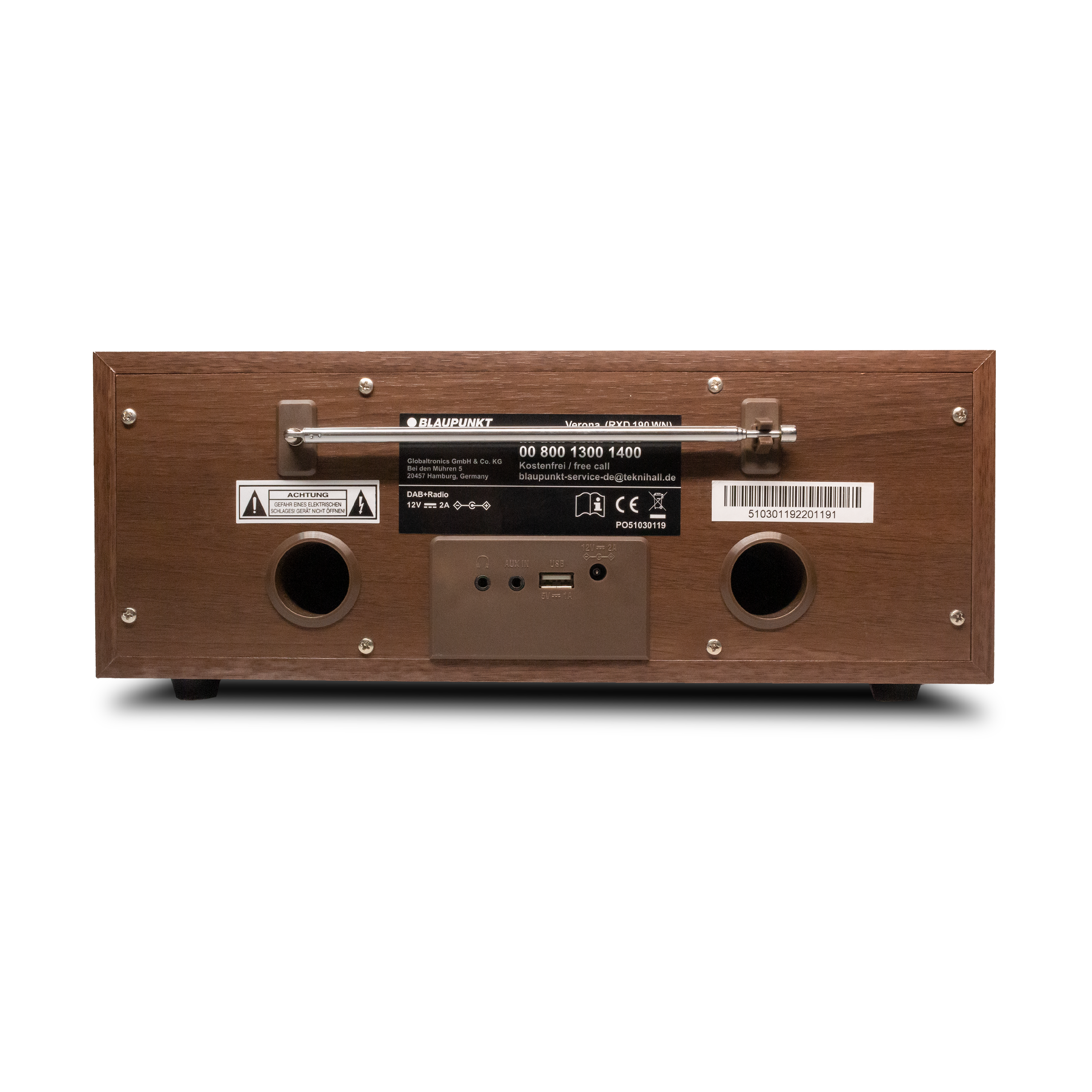 Nostalgieradio mit DAB+ und Bluetooth | VERONA Walnuss - Blaupunkt Audio Deutschland Radio Walnuss