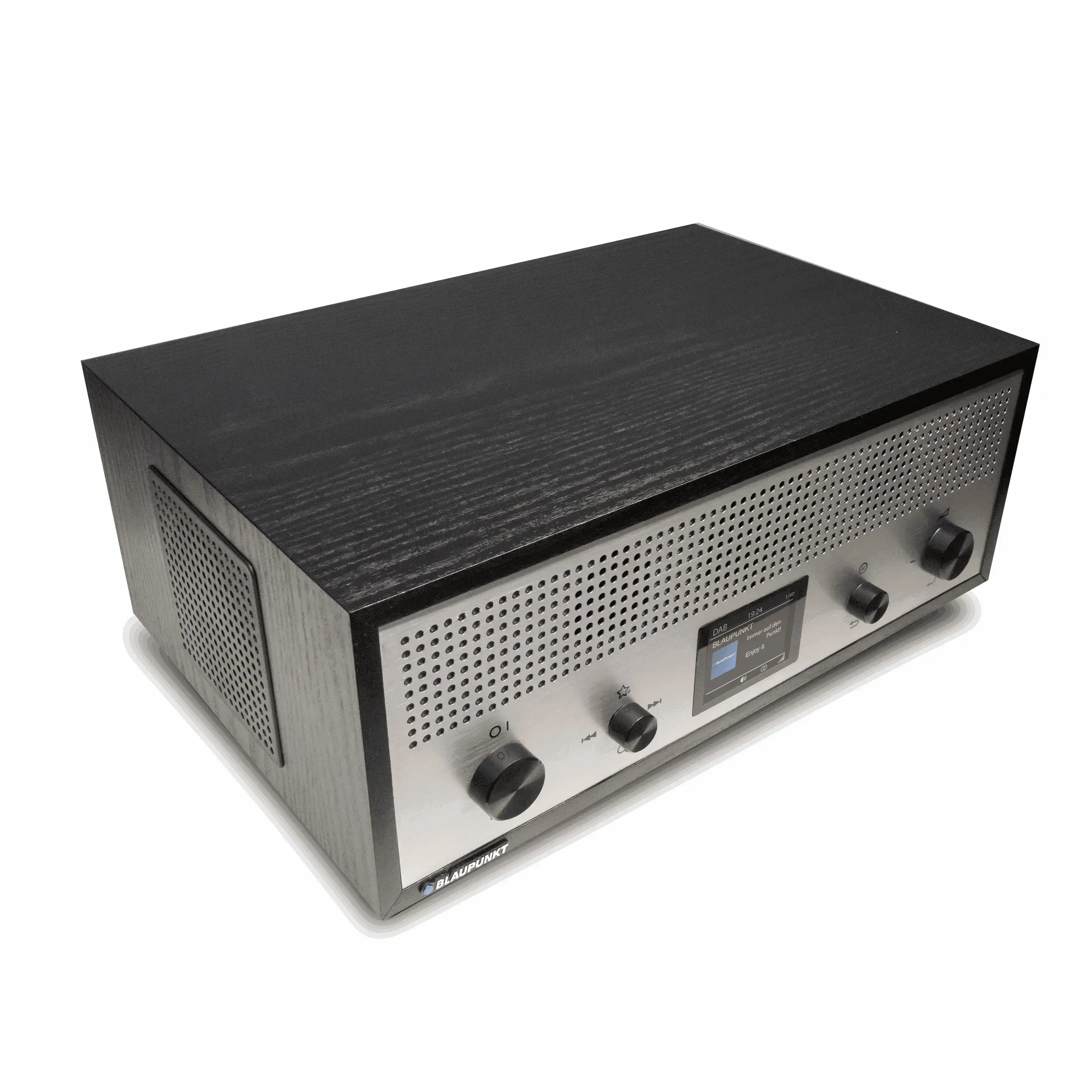 Nostalgieradio mit DAB+, Bluetooth, USB-Ladefunktion und Holzkorpus in Schwarz