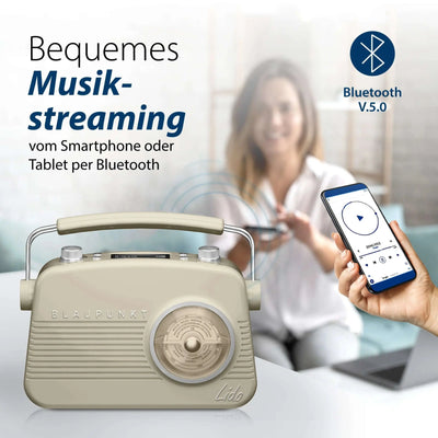 Nostalgieradio mit DAB+ | LIDO VDR 10 Beige - Blaupunkt Audio Deutschland Radio Beige