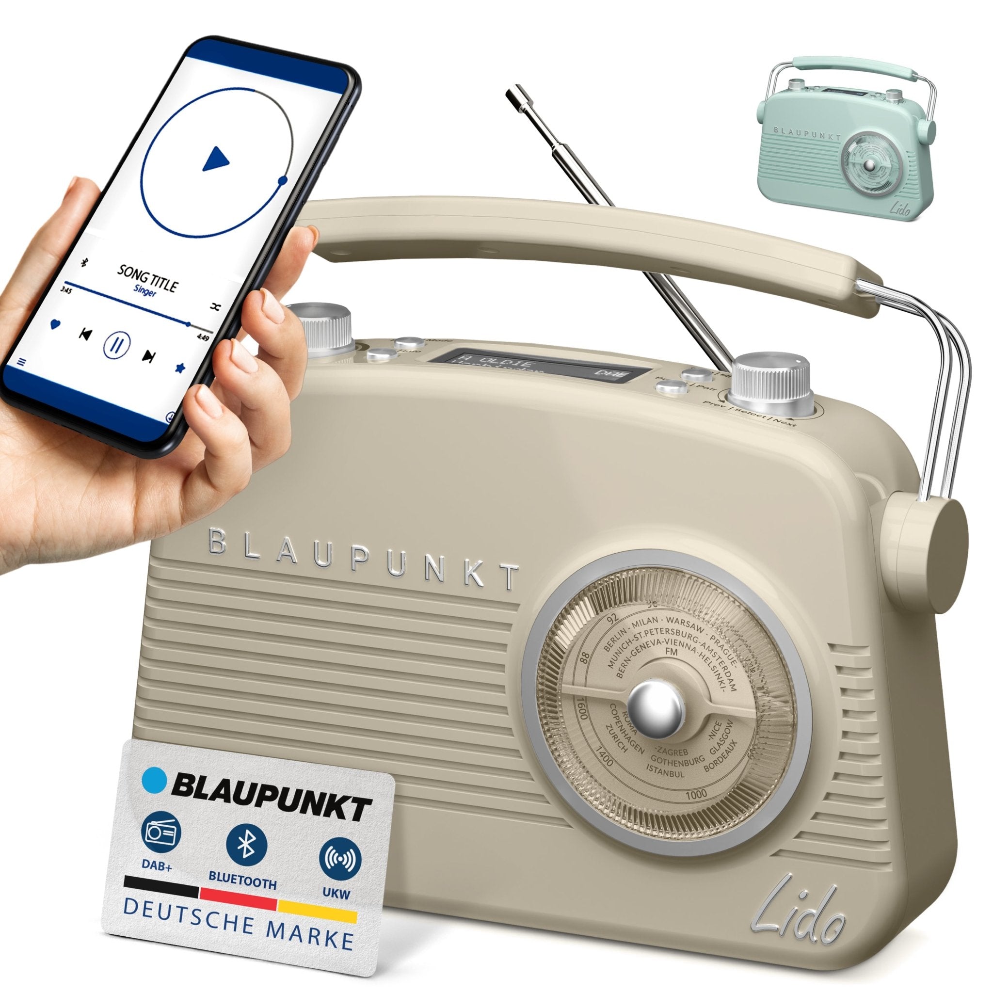Nostalgieradio mit DAB+ | LIDO VDR 10 Beige