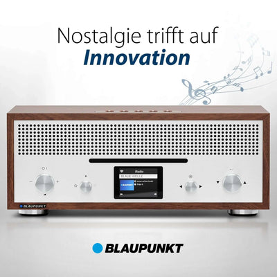 Blaupunkt MILANO Internetradio mit CD in Walnuss-Holzgehäuse und Retro-Design