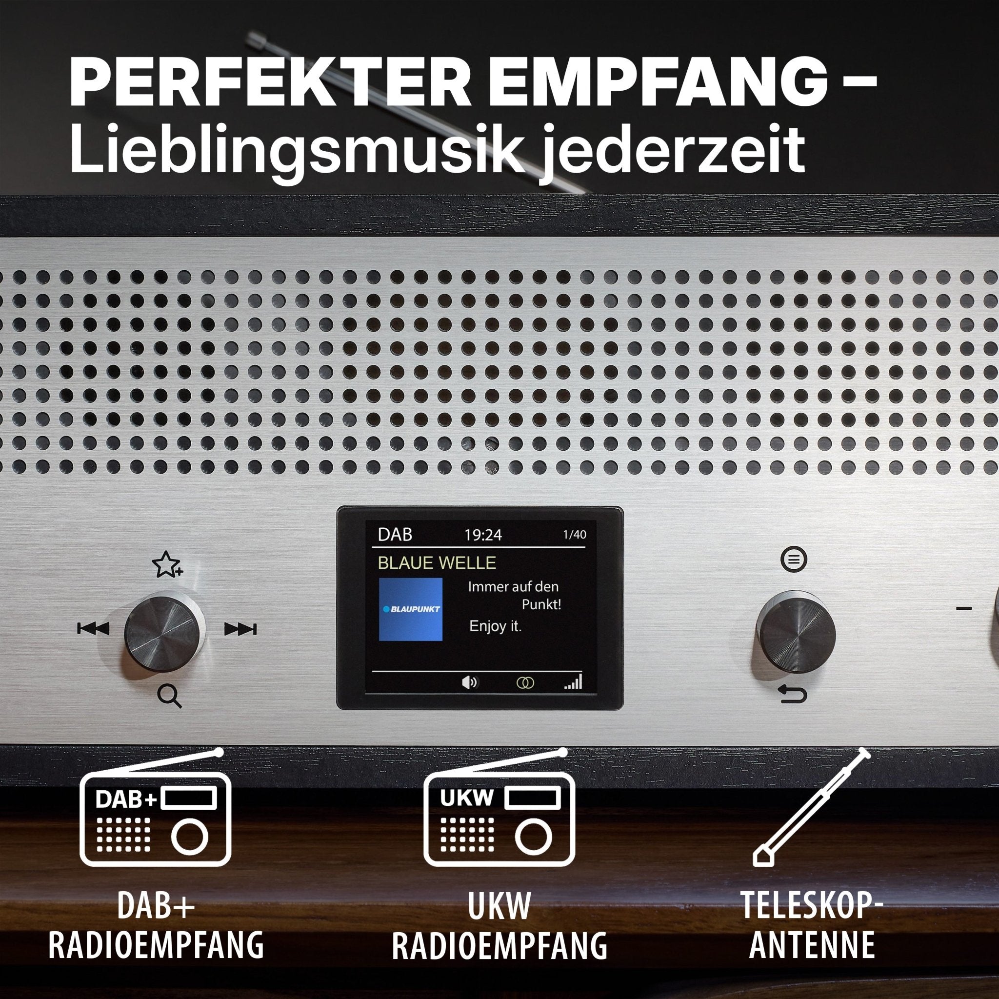 Nostalgieradio mit DAB+ und Bluetooth | VERONA Schwarz - Blaupunkt Audio Deutschland Radio Schwarz