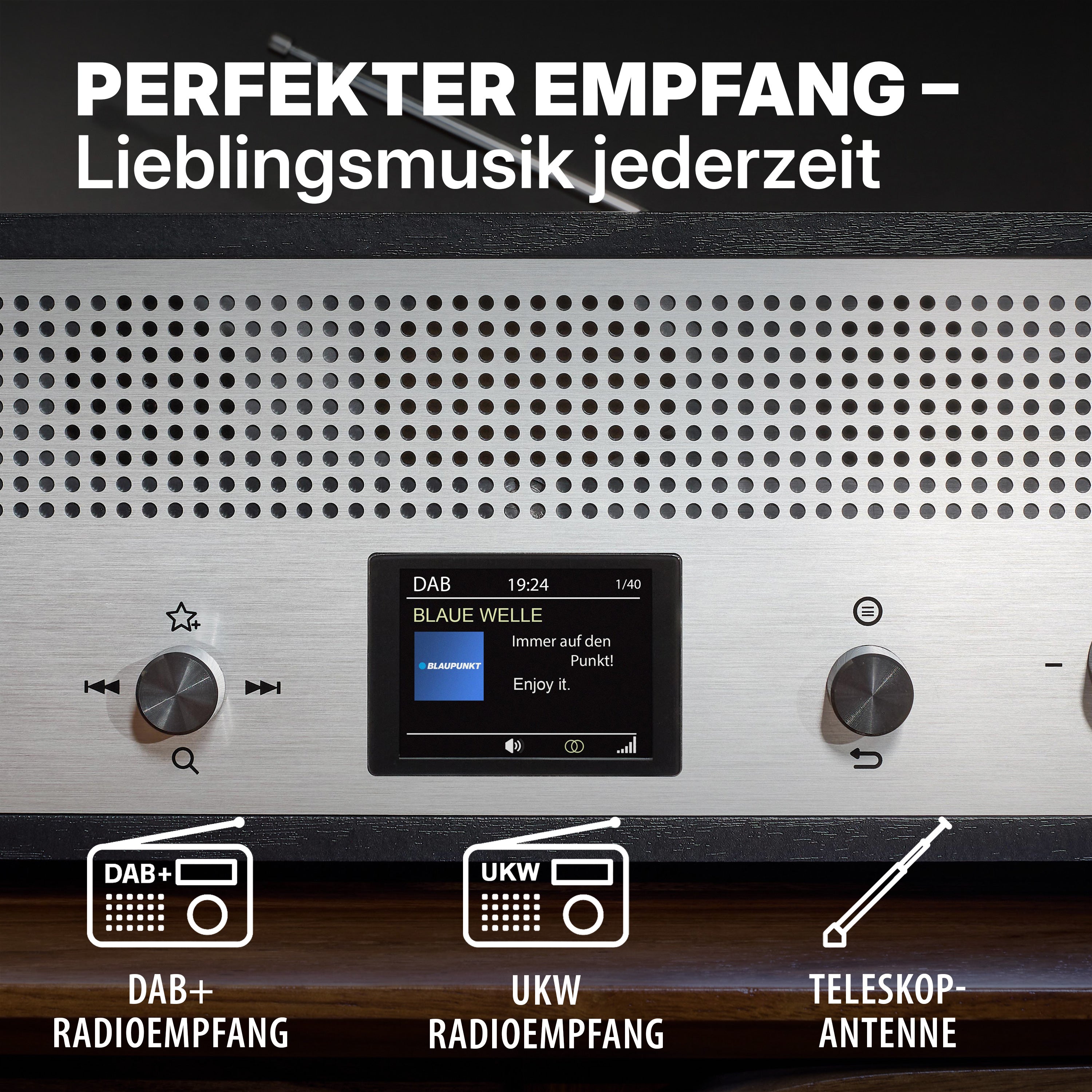 Nostalgieradio mit DAB+ und Bluetooth | VERONA Schwarz