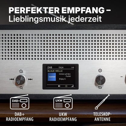 Nostalgieradio mit DAB+ und Bluetooth | VERONA Schwarz