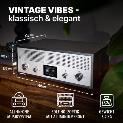 Nostalgieradio mit DAB+ und Bluetooth | VERONA Schwarz