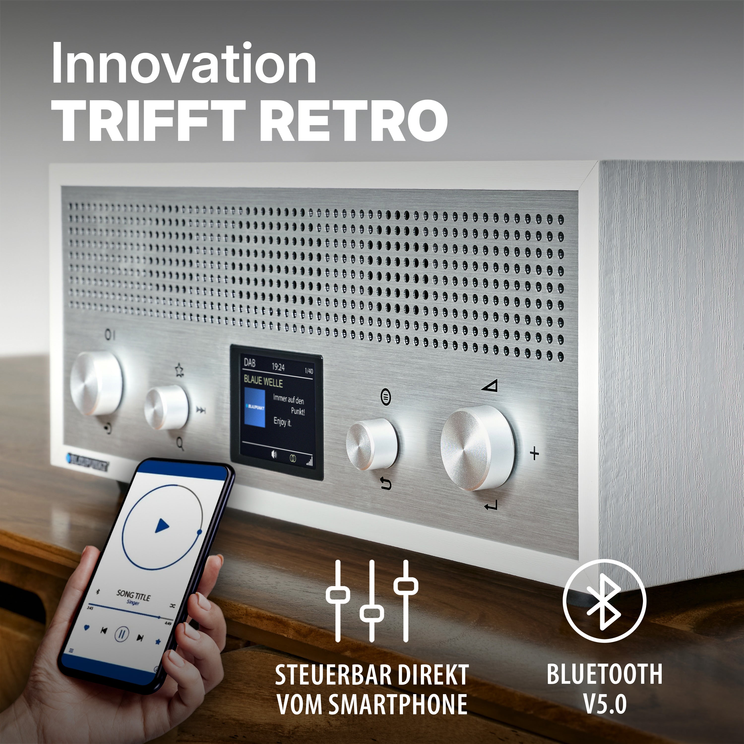 Nostalgieradio mit DAB+ und Bluetooth | VERONA Weiß