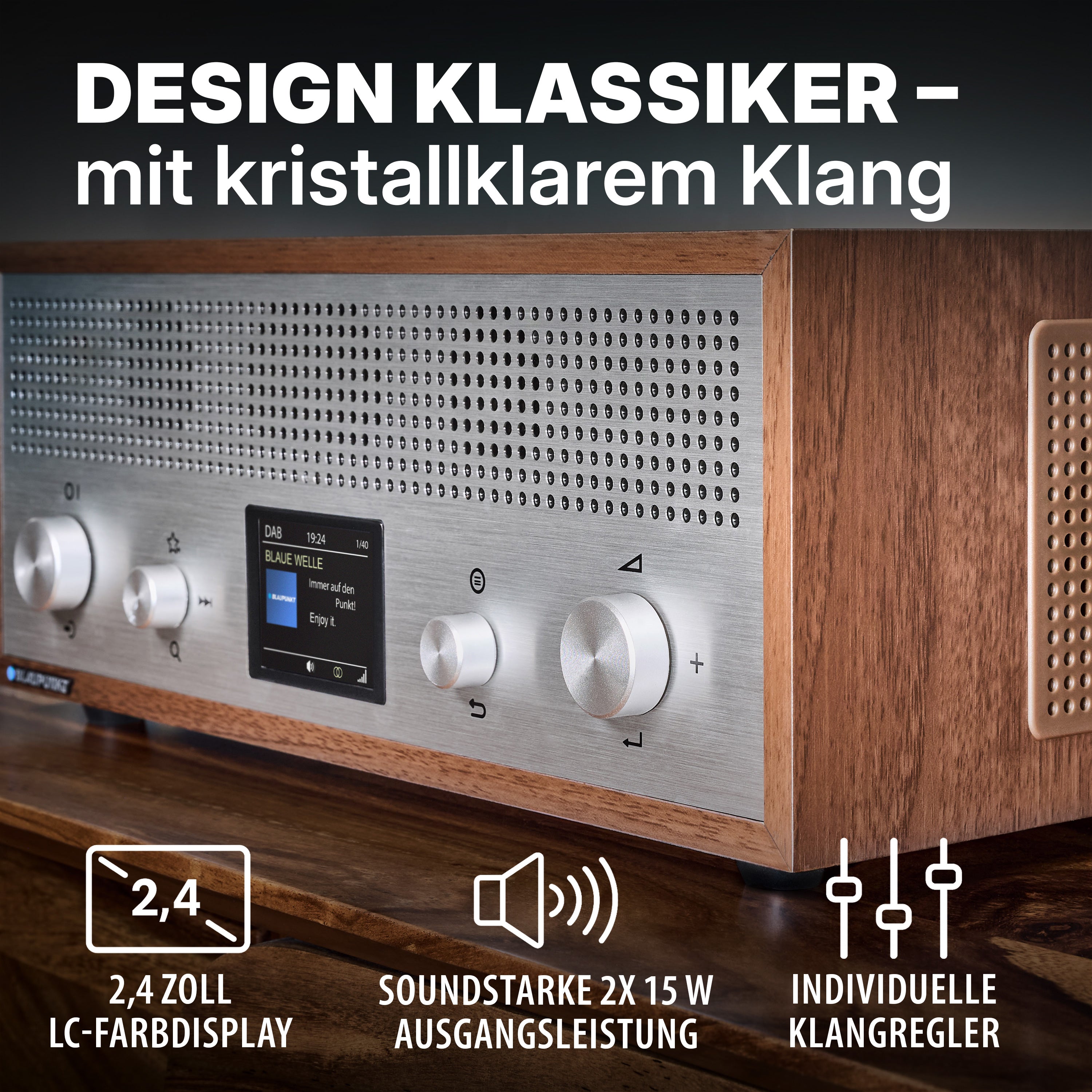 Nostalgieradio mit DAB+ und Bluetooth | VERONA Walnuss