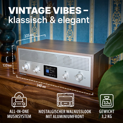 Nostalgieradio mit DAB+ und Bluetooth | VERONA Walnuss