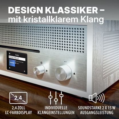 Nostalgie Internetradio mit CD | MILANO Weiß