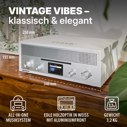 Nostalgie Internetradio mit CD | MILANO Weiß