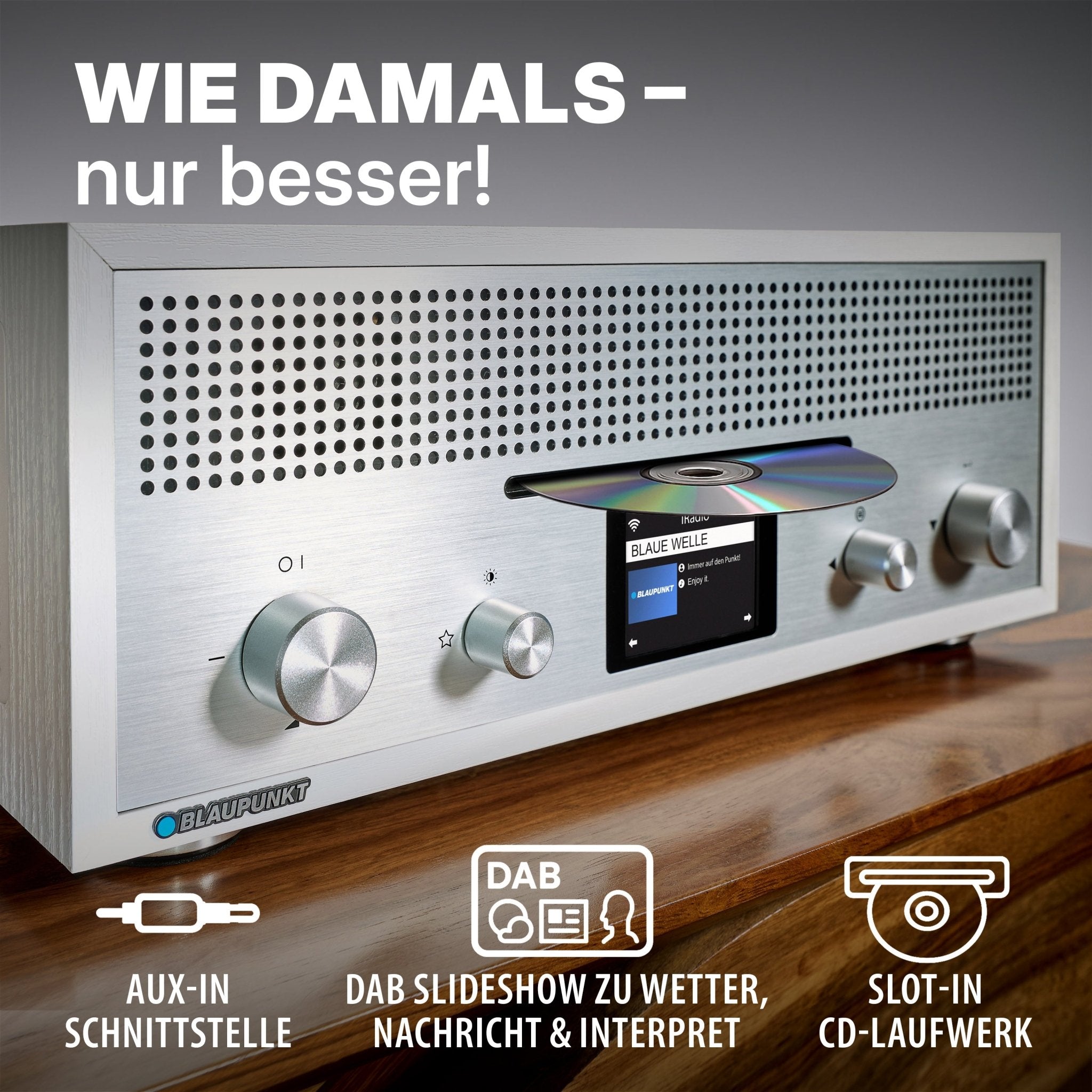 Nostalgie Internetradio mit CD | MILANO Weiß - Blaupunkt Audio Deutschland Radio Weiß
